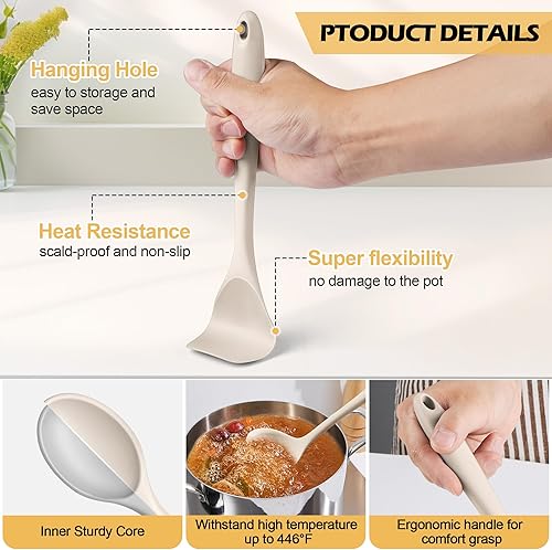 Miniatura 3 de Homikit - Juego de utensilios de cocina de 15 piezas con soporte, utensilios de cocina de silicona de grado alimenticio resistentes al calor,