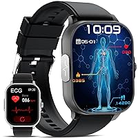 orologio smartwatch donna uomo misura ECG pressione sanguigna arteriosa 𝐆li𝐜𝐞m𝐢𝐚,HRV,cardiofrequenzimetro,ᴀᴘɴᴇᴀ ɴᴏᴛᴛᴜʀɴᴀ,Sonno,SpO2,Acido Urico,2.01