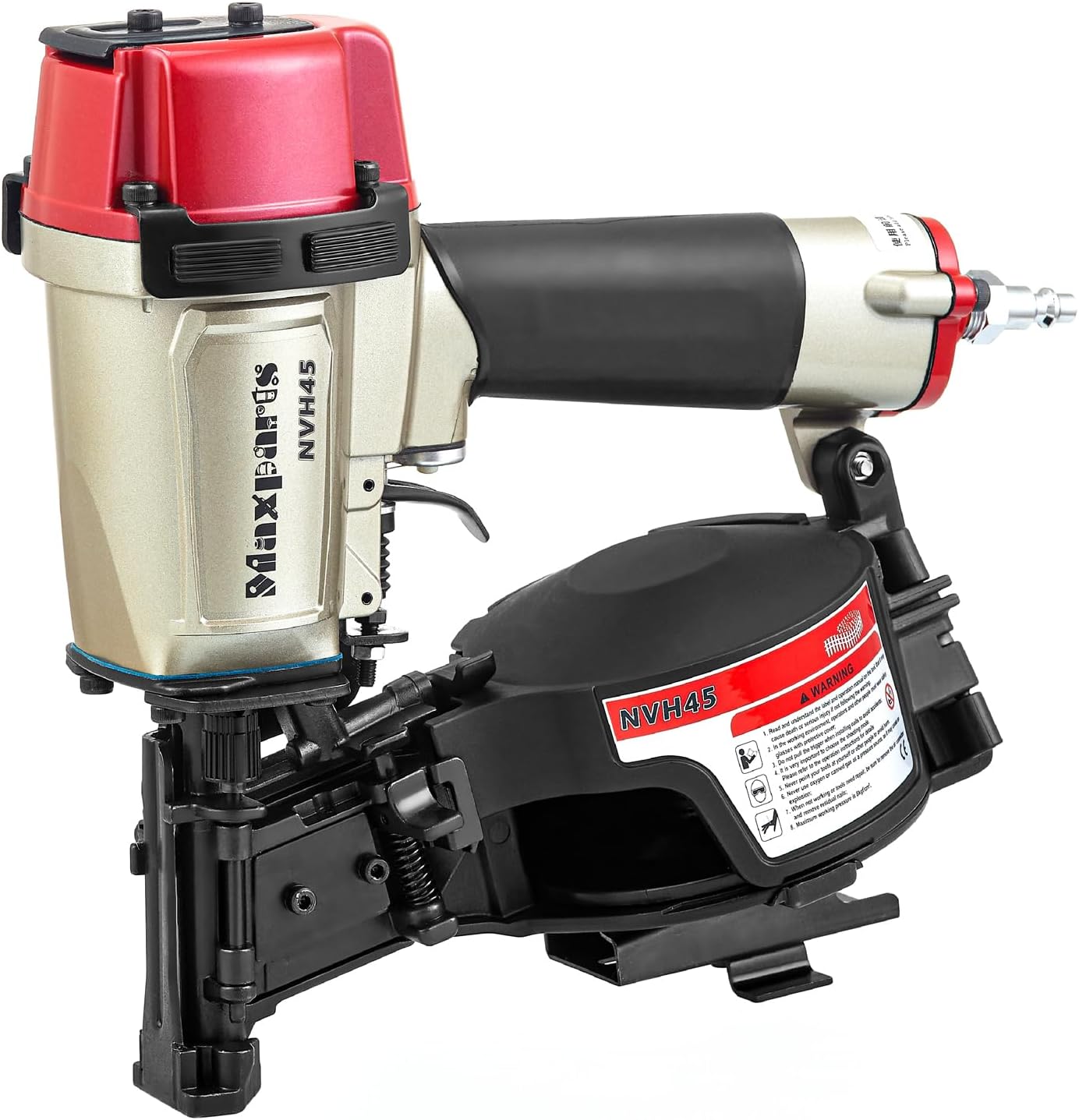 Maxparts NVH45 15 Degree Coil Roofing Nailer for Wooden House Roof Building 7/8-Inch to 1-3/4-Inch Round Head Coil Nails