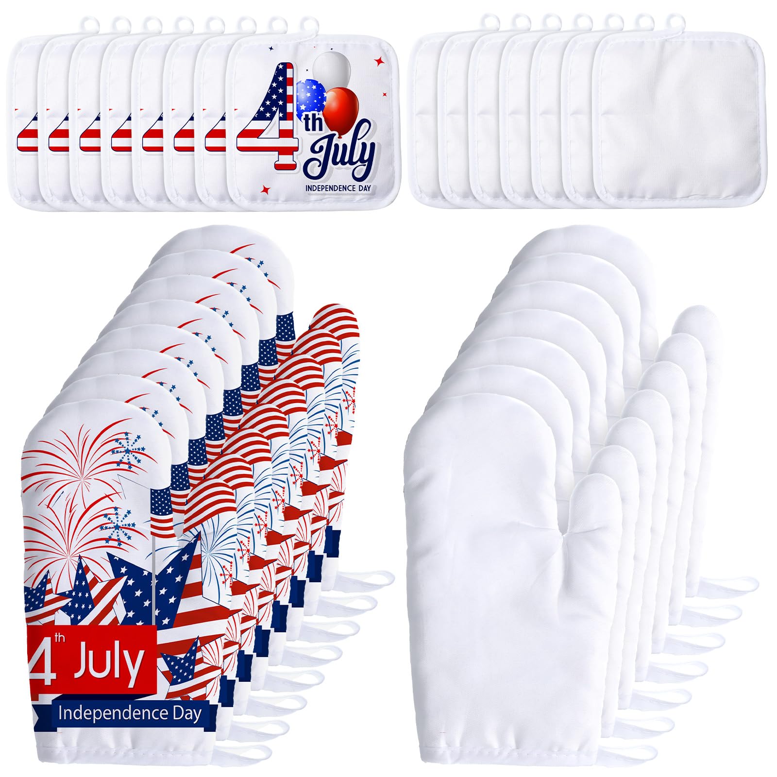 Gants de cuisine vierges à sublimation et maniques résistants Lot de 30