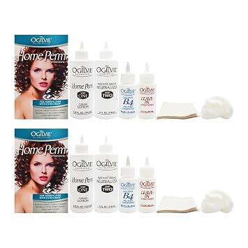 Ogilvie Salon Styles Home Perm The Original with Extra Body for Men & Women - For Color Treated, Normal Hair - Lasting Smooth Curls & Waves Before & After Conditioners with Drip Guard - 2 Pc