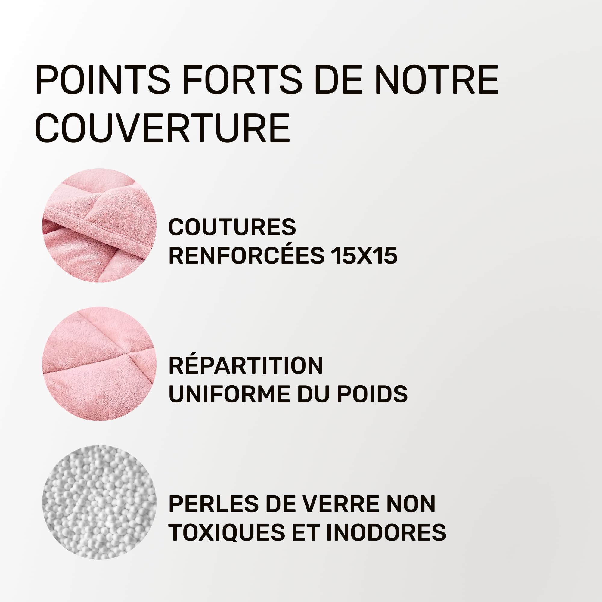 Dailydream Couverture Lestée Enfant | thérapeutique | 90x120 cm | 2,3 kg | Rose Douillet | 100% Coton | avec Perles de Verre | Couette pondérée | apaisante et relaxante | Poids corporel 20-35 kg