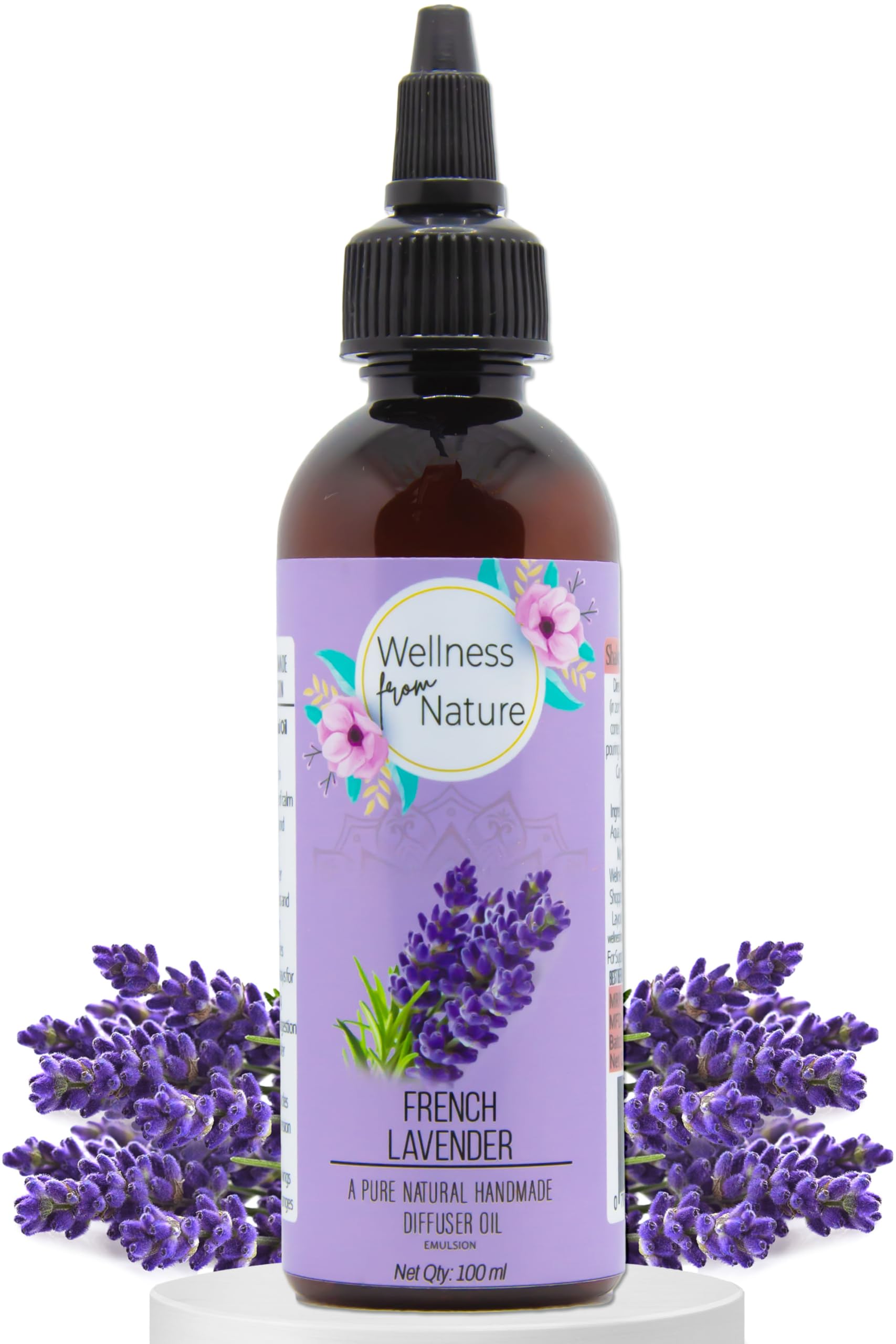 Lavender Diffuser Oil for Home Fragrance | Aroma Oil for Vaporizers and Diffuser Sets | Water Soluble Essential Oil Emulsion | Aromatherapy for Deep Sleep and Bath 100ml