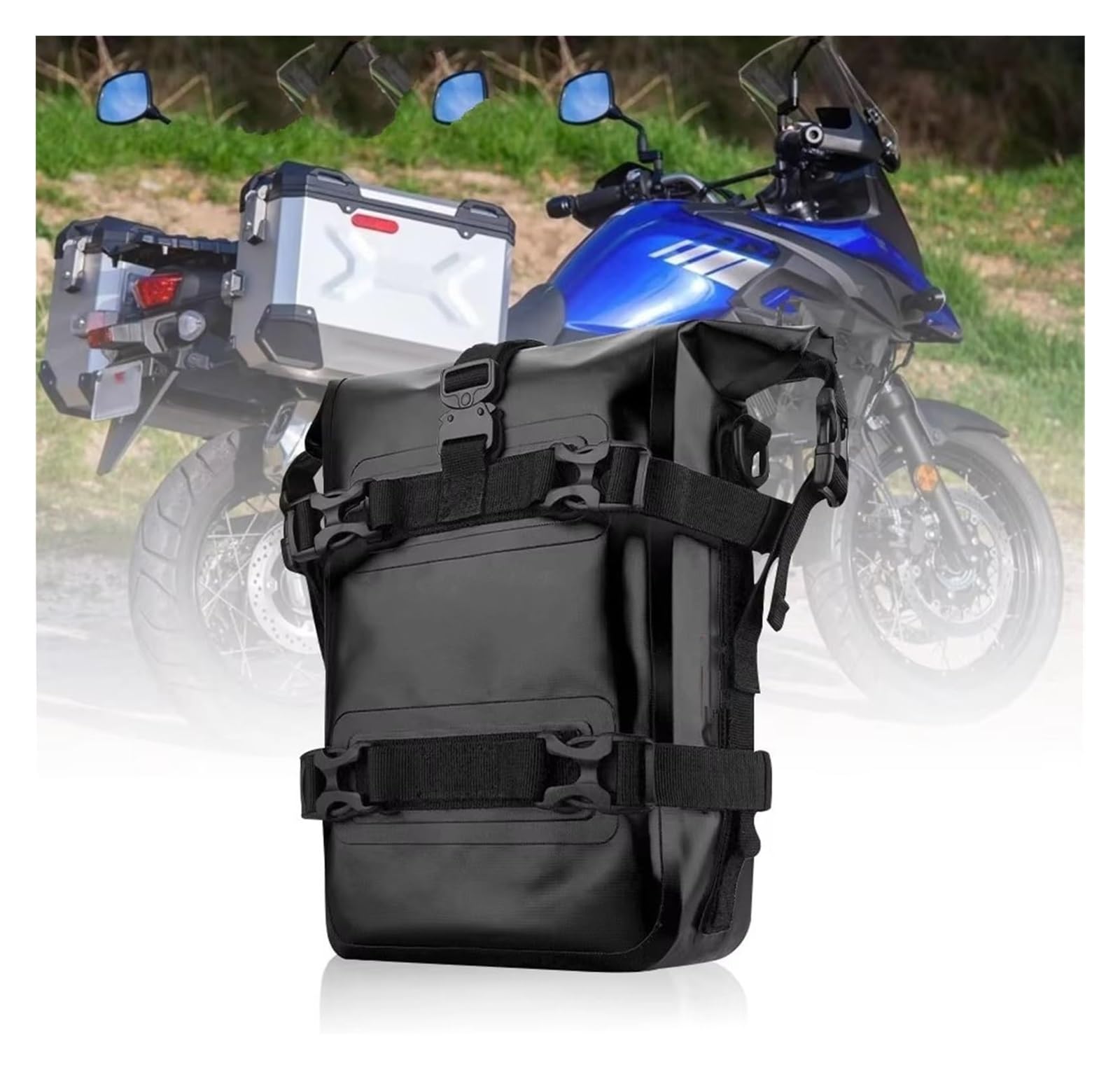 Moto Paraurti Borsa per R1200GS per R1250GS per ADV per NC750X per CB500X Barre di Protezione per Telaio Moto Borsa da Sella Impermeabile per Bagagli(2PC Army Green)