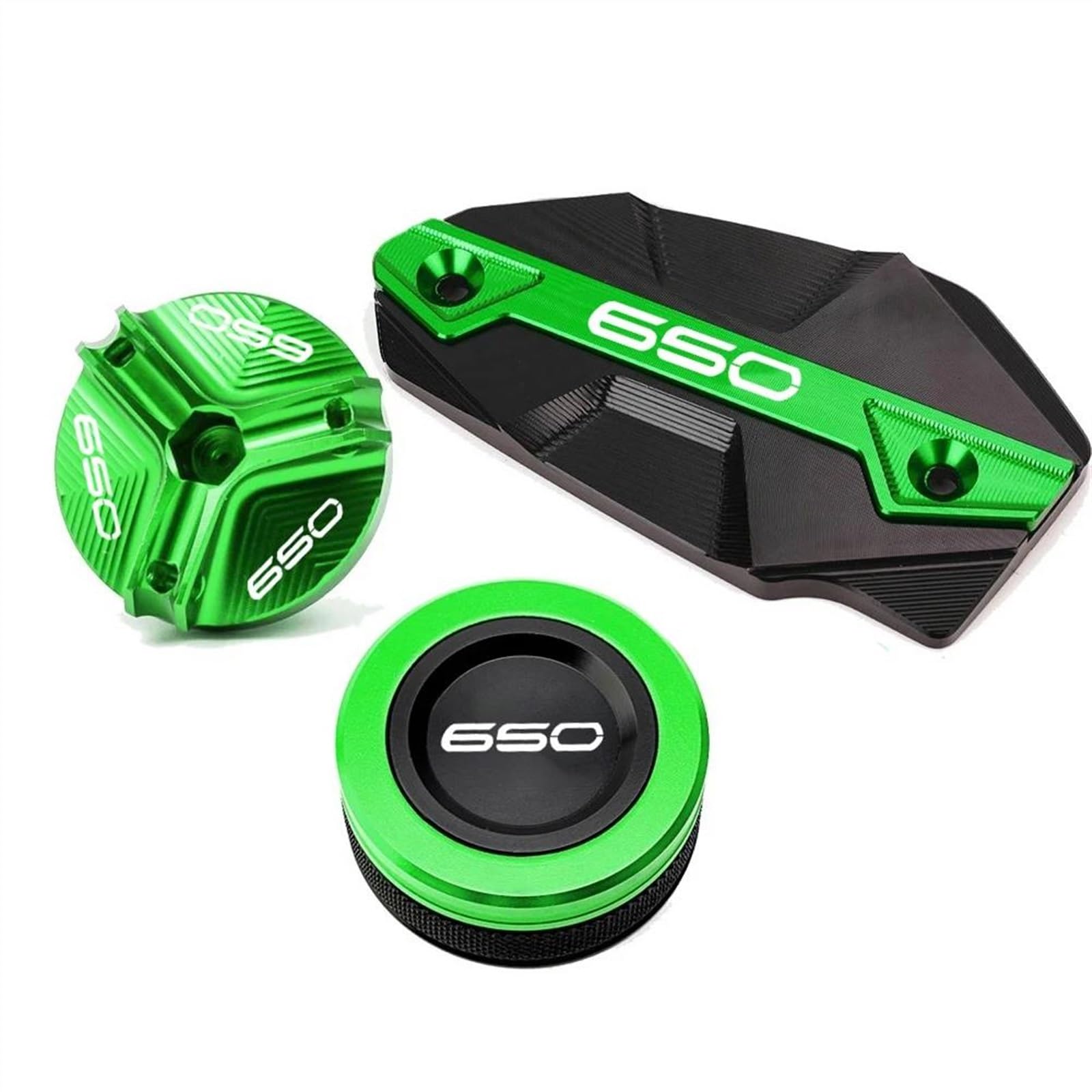 Motorradzubehör Für Kawasaki Z650 Z 650 2017 2018 2019 2020 2021 2022 2023 2024 Motorrad Hinten Vorne Brems Flüssigkeit Reservoir Kappe Öl Füllstoff Stecker(Green)