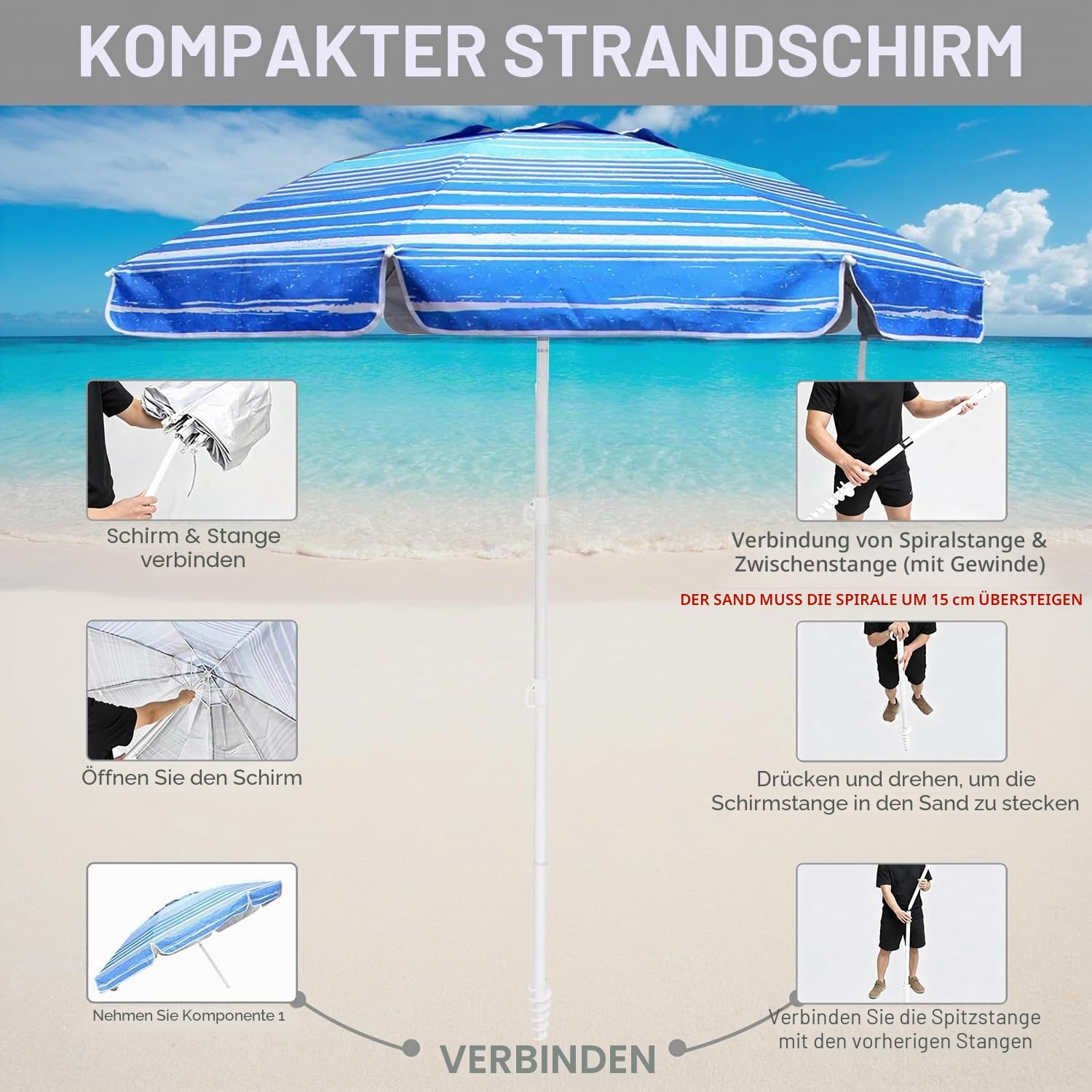 LOTTAFUN Strandsonnenschirm