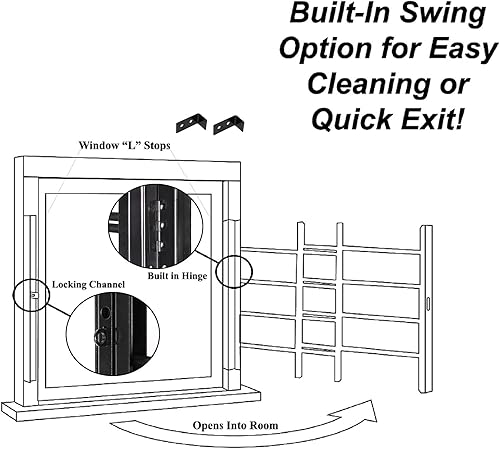 Miniatura 2 de Barras de seguridad para ventanas Grisham PP SPAG, Negro -