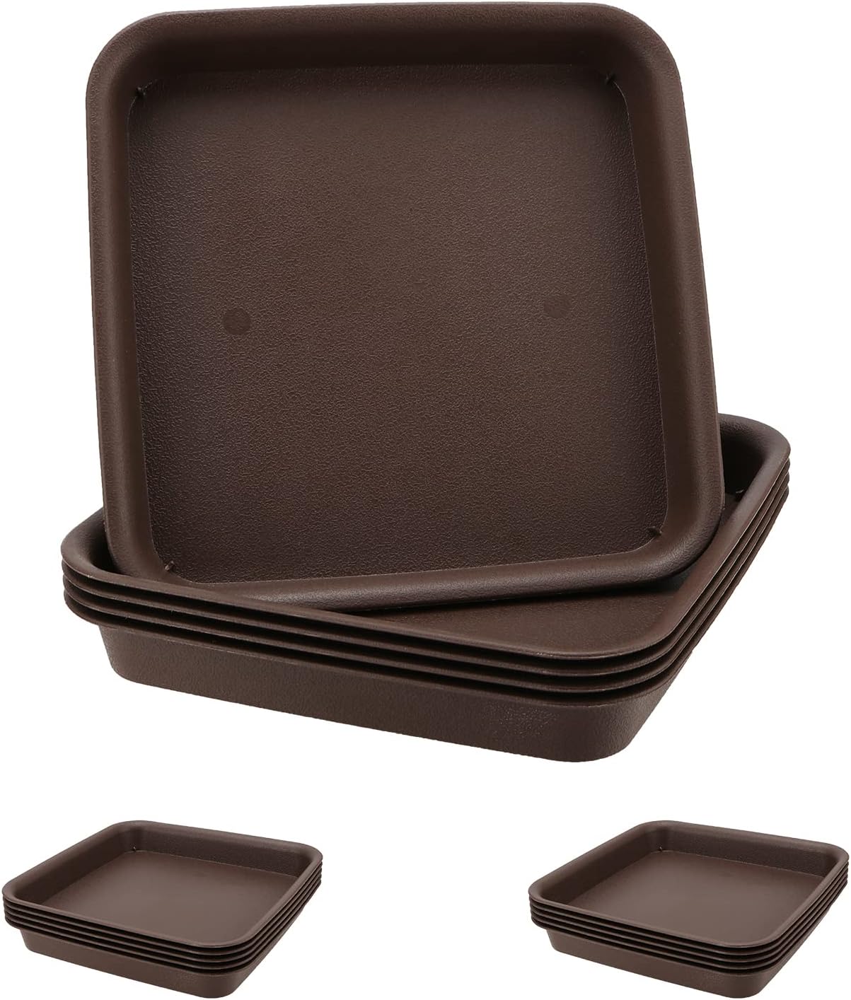 SINJEUN 15 Pack 10 Inch Square Plant Saucer, Thickened