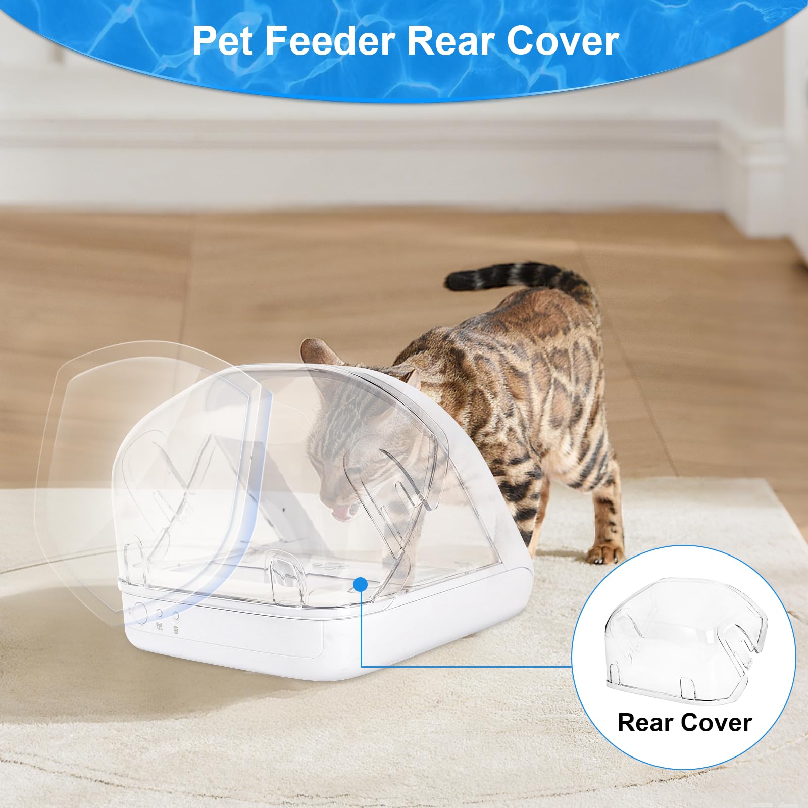 Tapa Trasera para Mascotas SureFeed Sure Petcare con Lector de Microchip y Tapa sellada Prevención de alimentación Mixta y Entrada de Insectos, Compatible con Colgante RFID