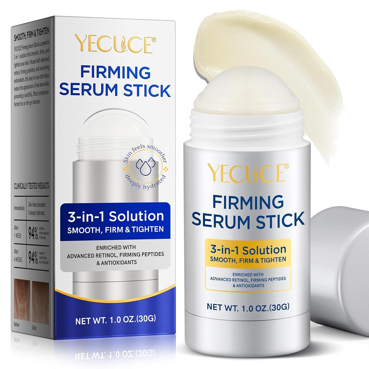 Firming Serum Stick, Retinol Face Stick Enriched With Advanced Retinol, Firming Peptides & Antioxidants, Anti-Aging Repair Cream for Face, Skin Moisturising, Reduced wrinkles (30G) Firming Serum Stick, Retinol Face Stick Enriched With Advanced Retinol, Firming Peptides & Antioxidants, Anti-Aging Repair Cream for Face, Skin Moisturising, Reduced wrinkles (30G)