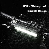 Vista 5 de Barra de luz para bicicleta eléctrica, batería recargable de luz frontal súper brillante, IPX5 impermeable, 5 modos de faros de bicicleta