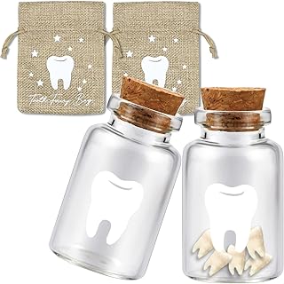 Tooth Fairy Bag with 2 Small Glass Tooth Fairy Bottles Tooth Fairy Keepsake Kids Tooth Fairy Bag Set (tooth fairy bottle)