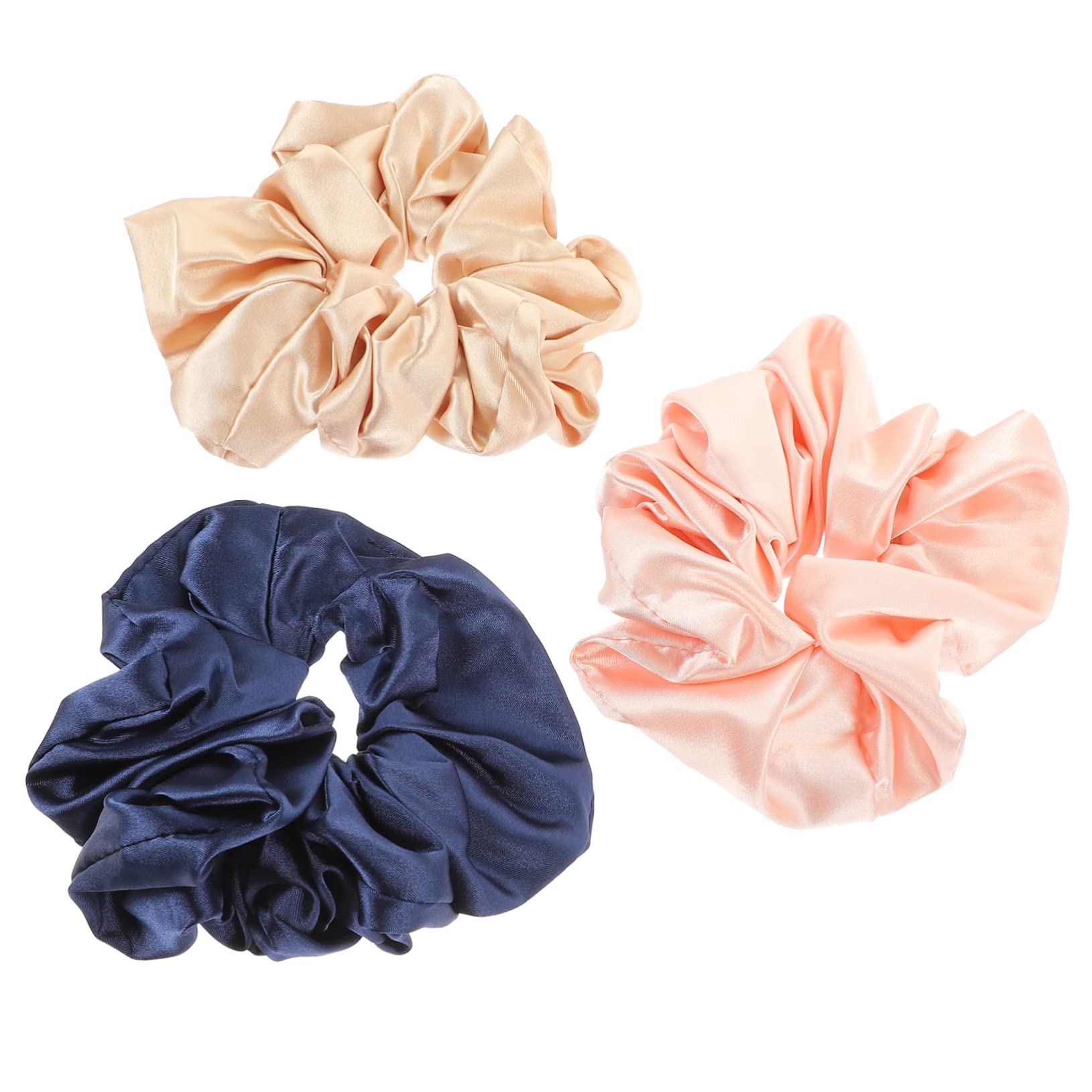 FRCOLOR 12piezas Scrunchies De Satén Para Bandas Elásticas Cabello Accesorios Elegantes Para Ponytails Rosa y Azul Marino