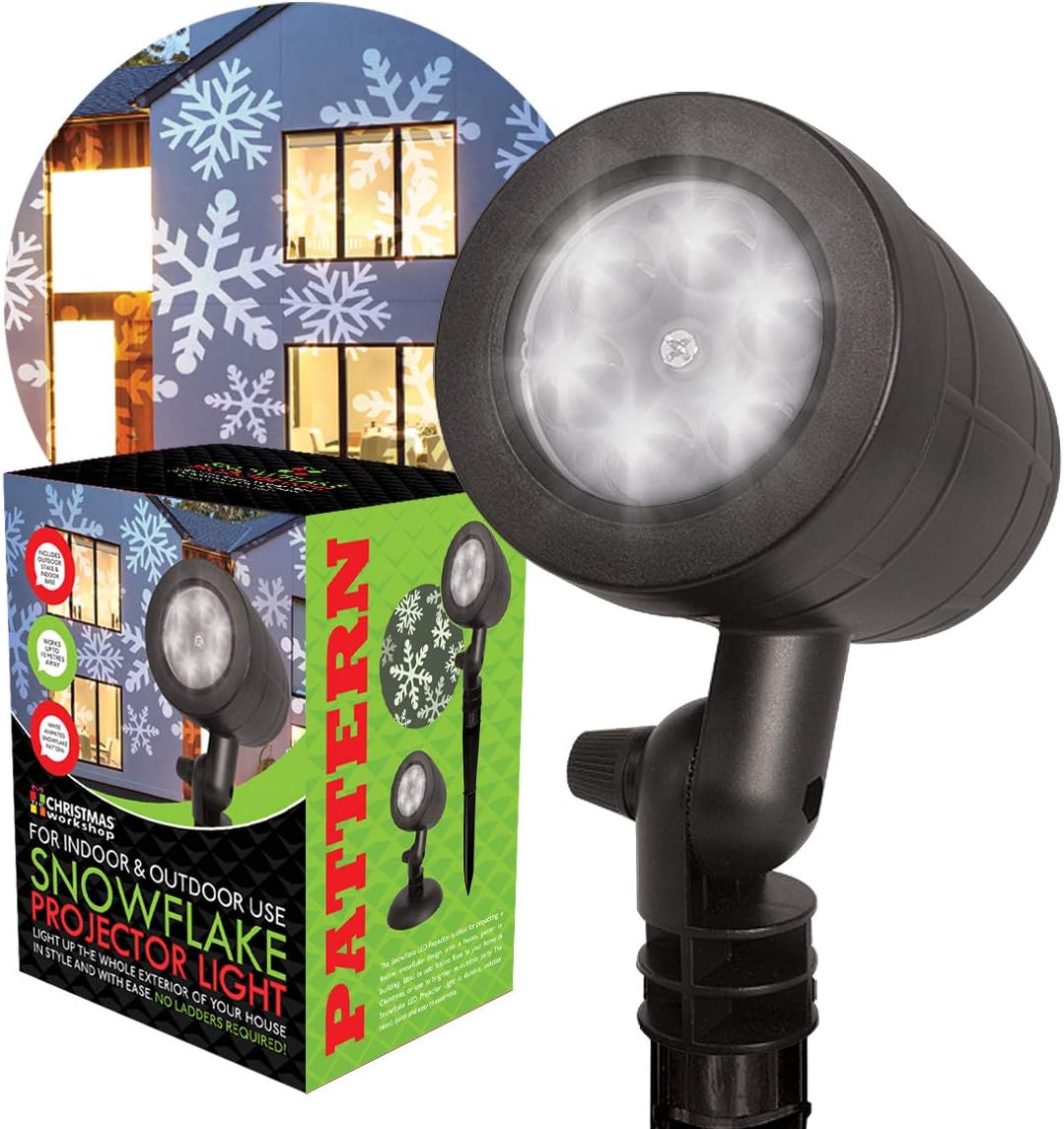 The Christmas Workshop 4 LED Snowflake Projector Light Indoor Outdoor