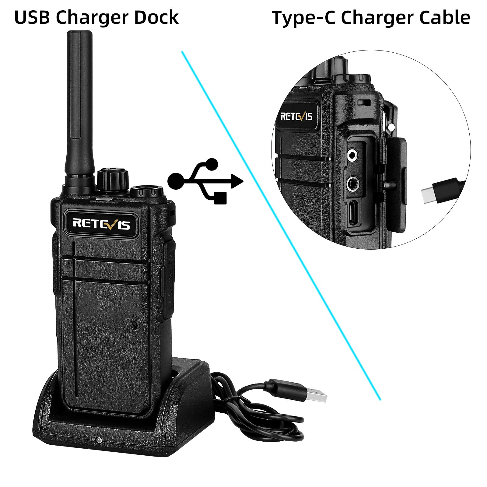Walkie Talkie Retevis RB637 Con Bluetooth - Set Da 6 Radio Ricaricabili Per Hotel E Ristoranti - Foto 6
