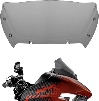 9" Motorcycle Wave Windshield Fits Harley CVO Road Glide FLTRXSE 2023-Up, CVO Road Glide ST FLTRXSTSE 2024-Up, Road Glide FLTRX 2024-Up Motorbike Windscreen Air Deflector-Smoke