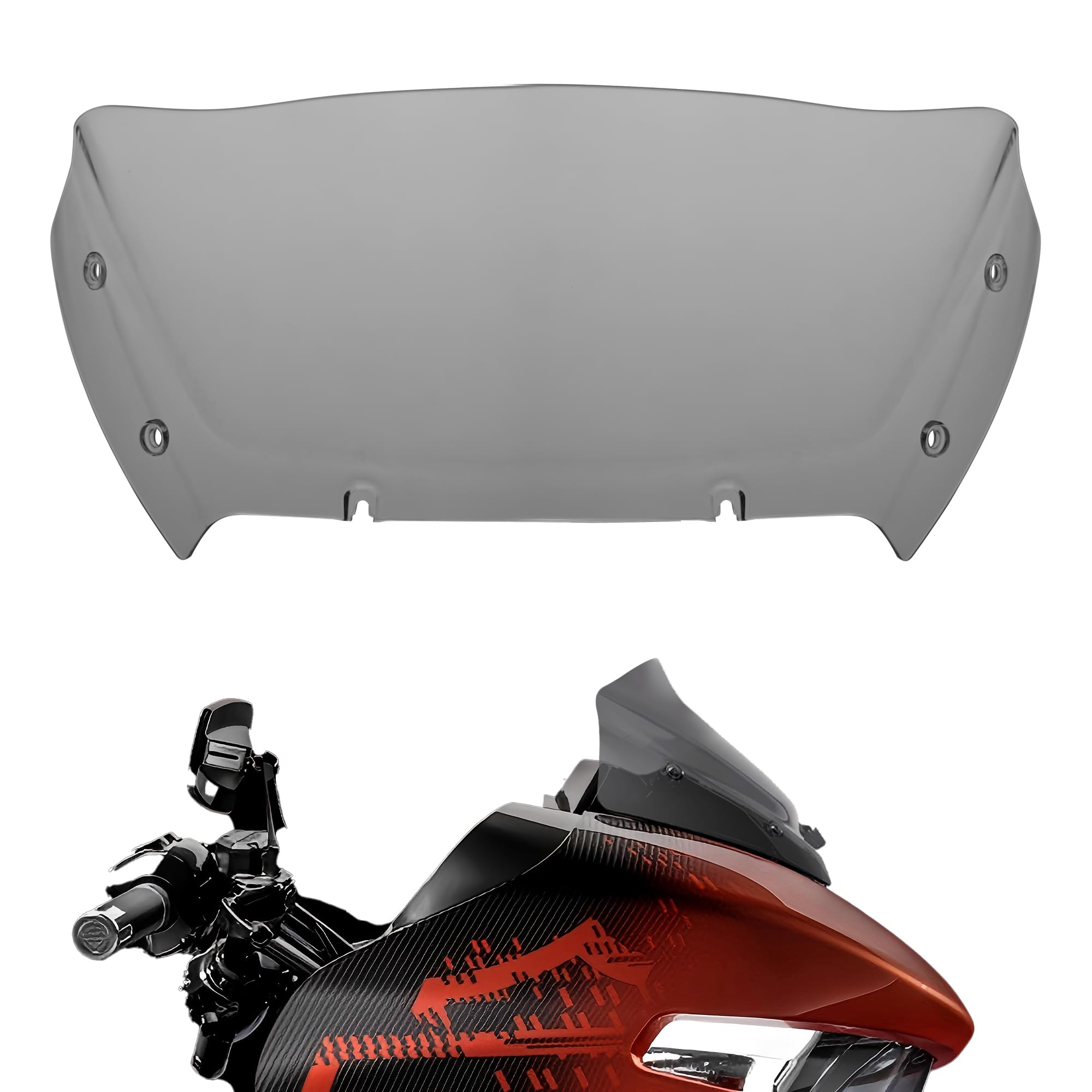 BOSYCY 9" Motorcycle Wave Windshield Fits Harley CVO Road Glide FLTRXSE 2023-Up, CVO Road Glide ST FLTRXSTSE 2024-Up, Road Glide FLTRX 2024-Up –