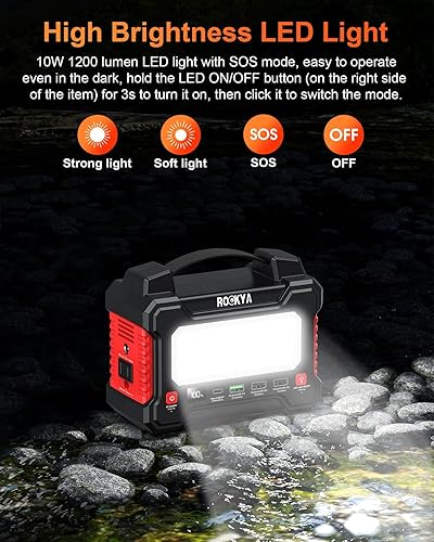 Miniatura 5 de Estación de energía portátil de 166.5 Wh, cargador de computadora portátil de 150 W, generador solar de batería de litio con salida de CA y linterna