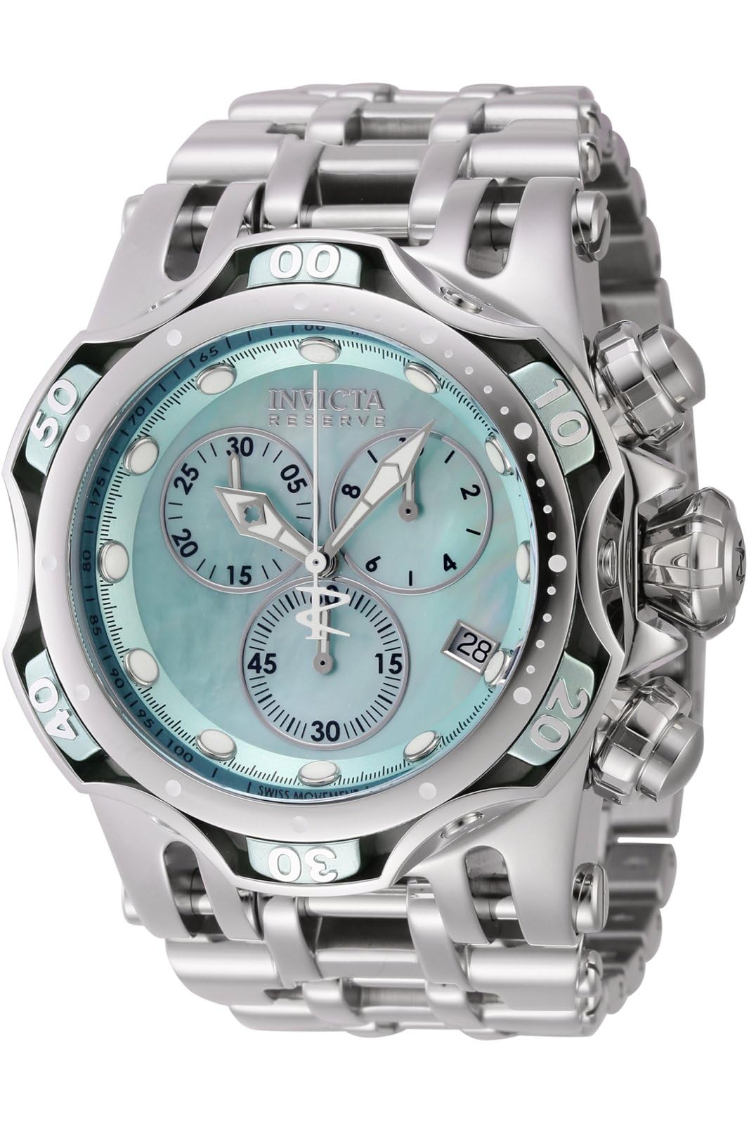 Invicta Reserve Chaos Swiss ETA G10.212 Caliber Men's Watch w/Mother of Pearl Dial - 54mm. Steel (45650)