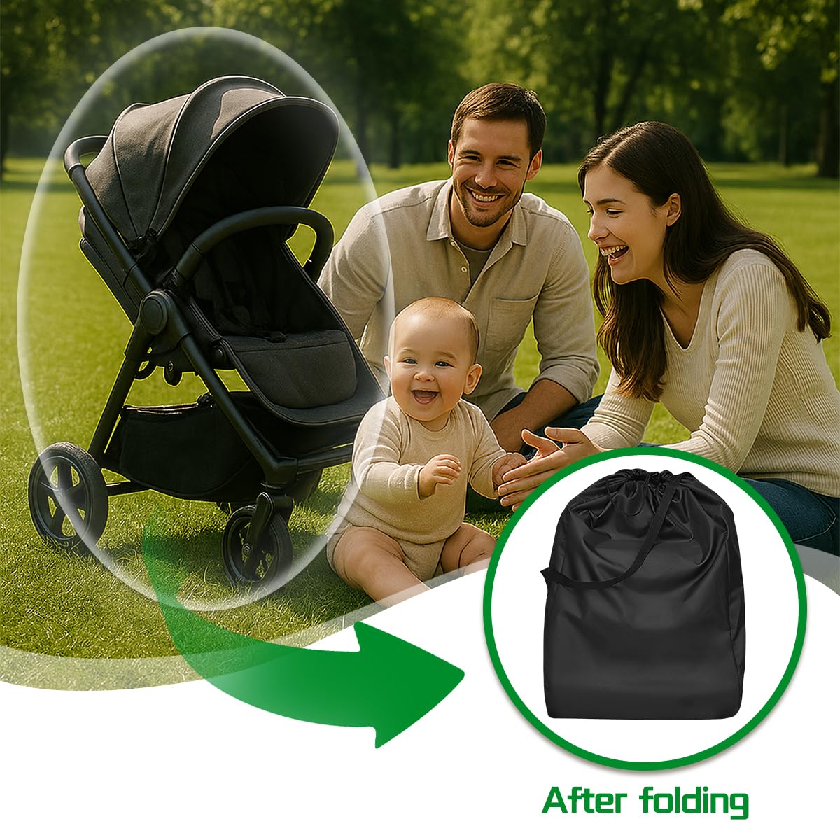 Lotsdonxia Waterproof Travel Stroller Bag, Airplane-Approved Pram Cover, Foldable Pushchair Protector for Flights & Holidays - Image 4
