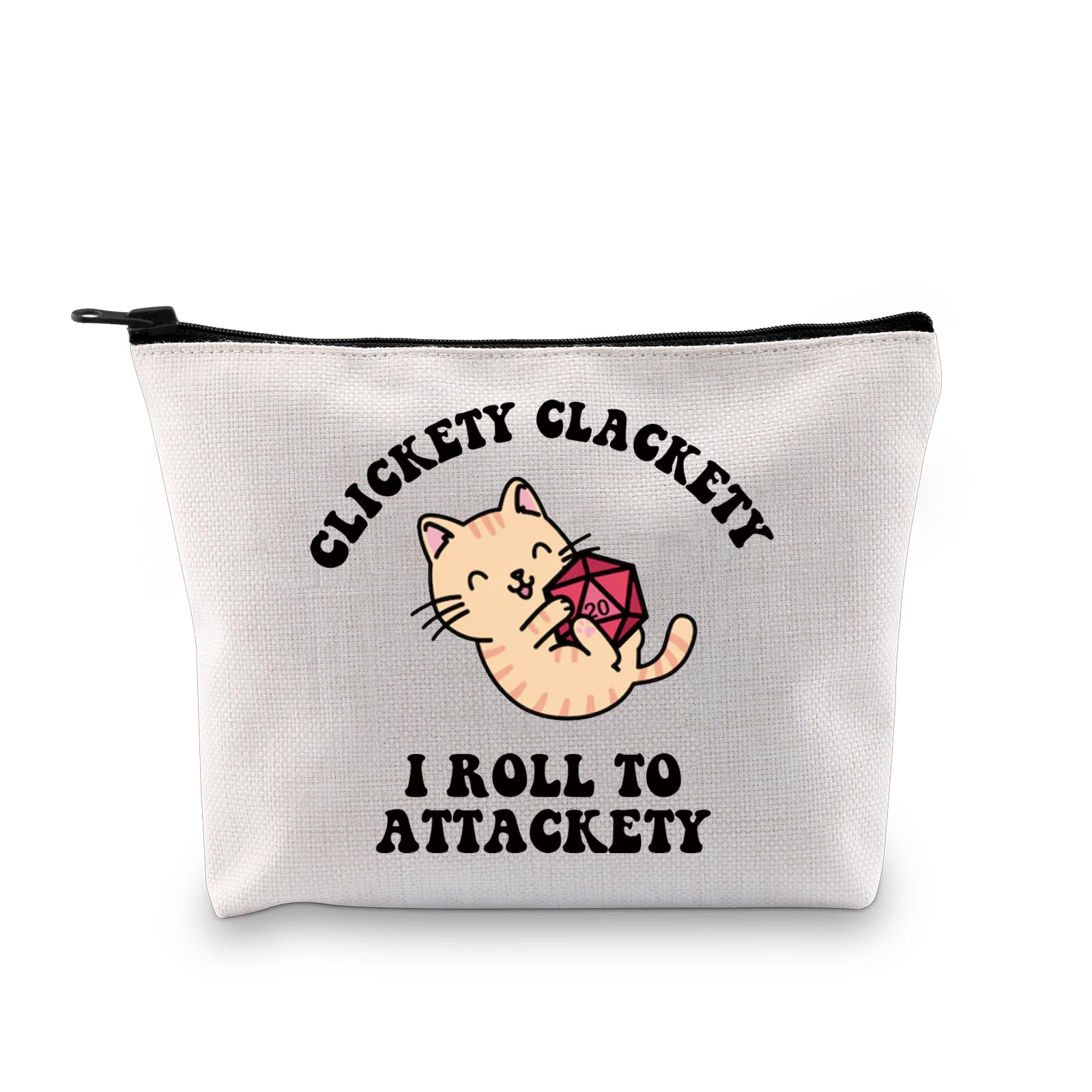 Role Playing Games Gift Cat Dice DandD Storage Accessories Bag Gift for RPG DanND Game Players (Attackety Bag)