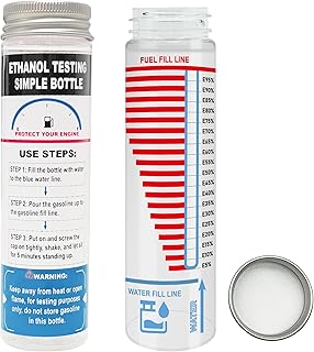 MueKeesam Gasoline Ethanol Tester Kit, Reusable Fuel Test Bottle for Testing E85 or Ethanol Levels, Wide Mouth Design - 2 Pack