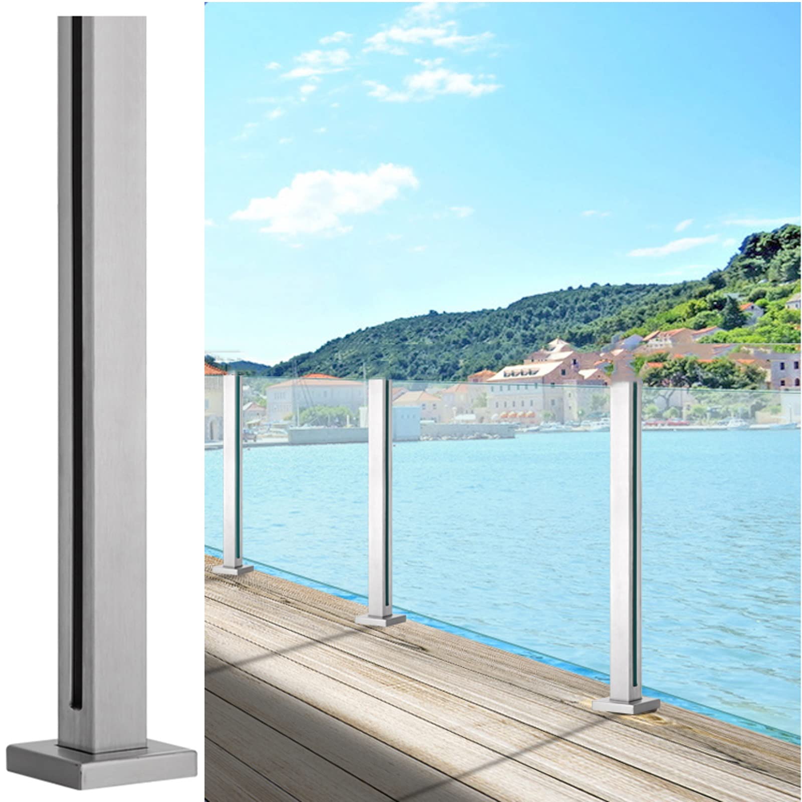 Garde corps verre poteau escalier inox pour securiser durablement un balcon sans rouille
