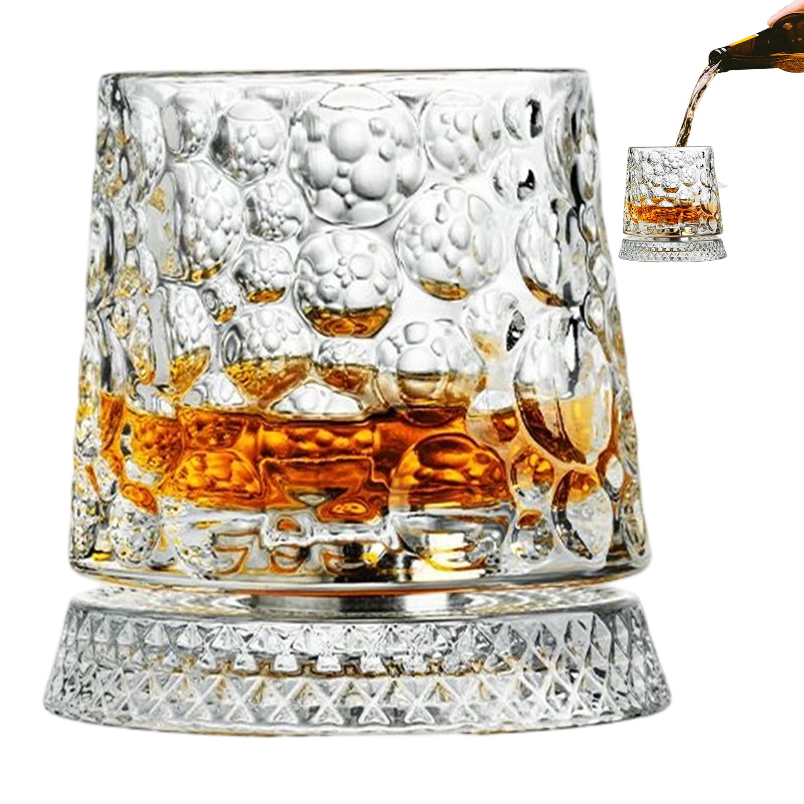 Verre à whisky rotatif original, idée cadeau d'anniversaire et fête des pères mémorable
