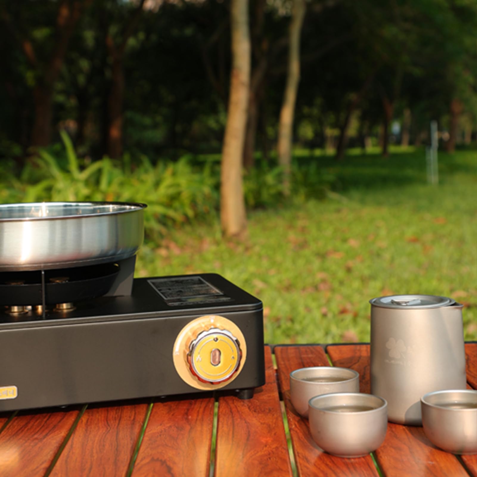 Hervidor de agua de camping – de acero inoxidable al aire libre