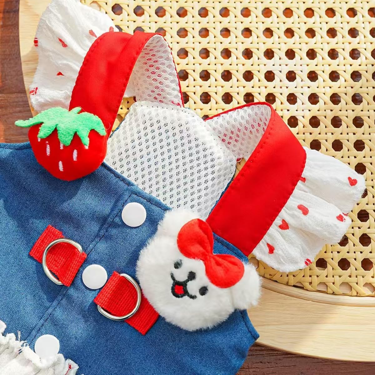 Bunny Leash Rabbit Harness, 2 Sets Rabbit Harness Leash Sets for Small Animals, Rabbits Harnesses and Leashes for Proof Safely Walking Cute Vest and Leashes for Ferret Guinea Pig Puppy Kitten (XS)