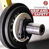 Vista 4 de Iron Crush Pinzas olímpicas para barra – Abrazaderas de gimnasio ajustables y delgadas para máxima capacidad de peso – Cerraduras de barra de Azul