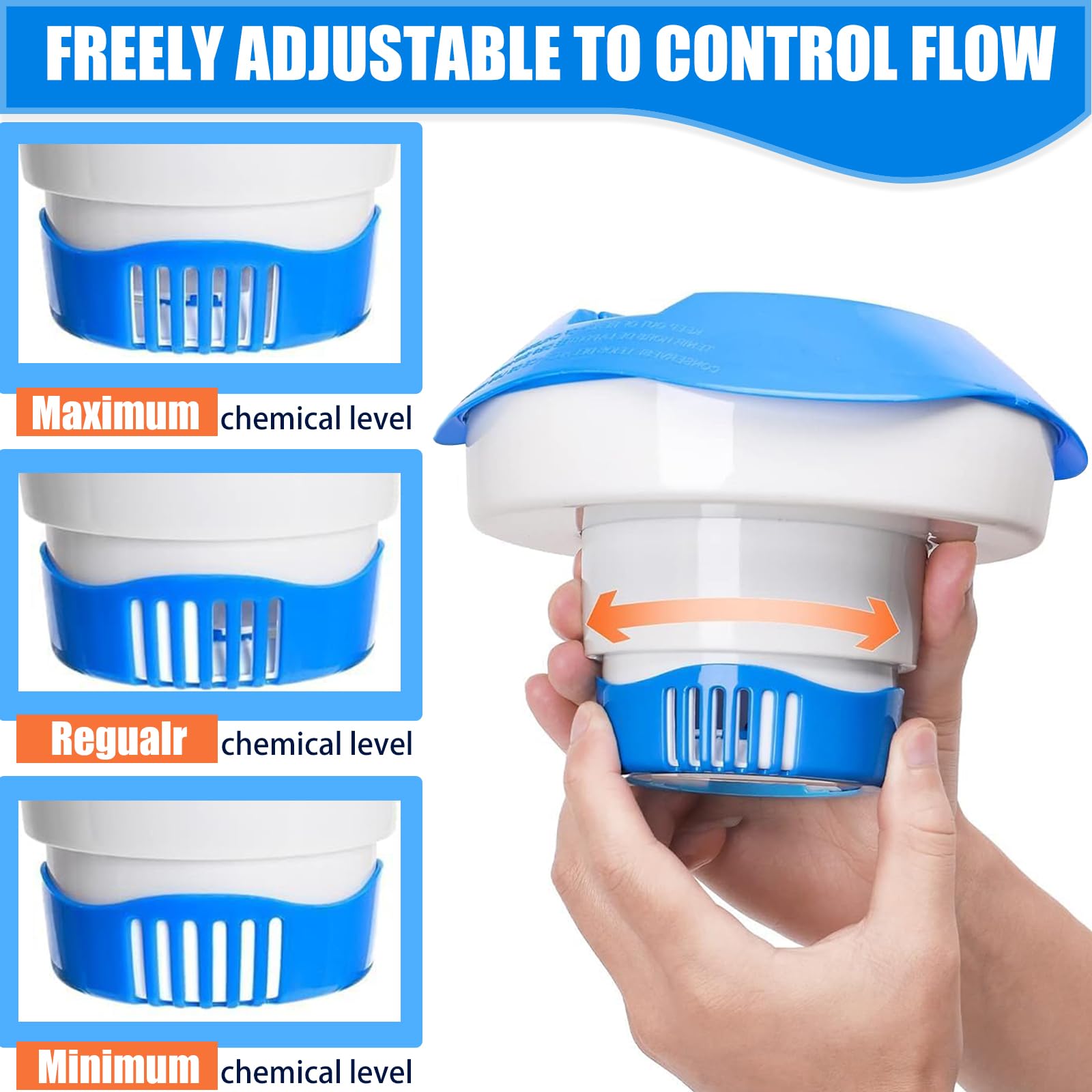 Diffuseur Flottant, Diffuseur Chlore Piscine, Flotteur Chlore Piscine, Distributeur Chlore Spa, Distributeur de Chlore Flottant pour Piscines, Bains à Remous, Spas, Fontaines