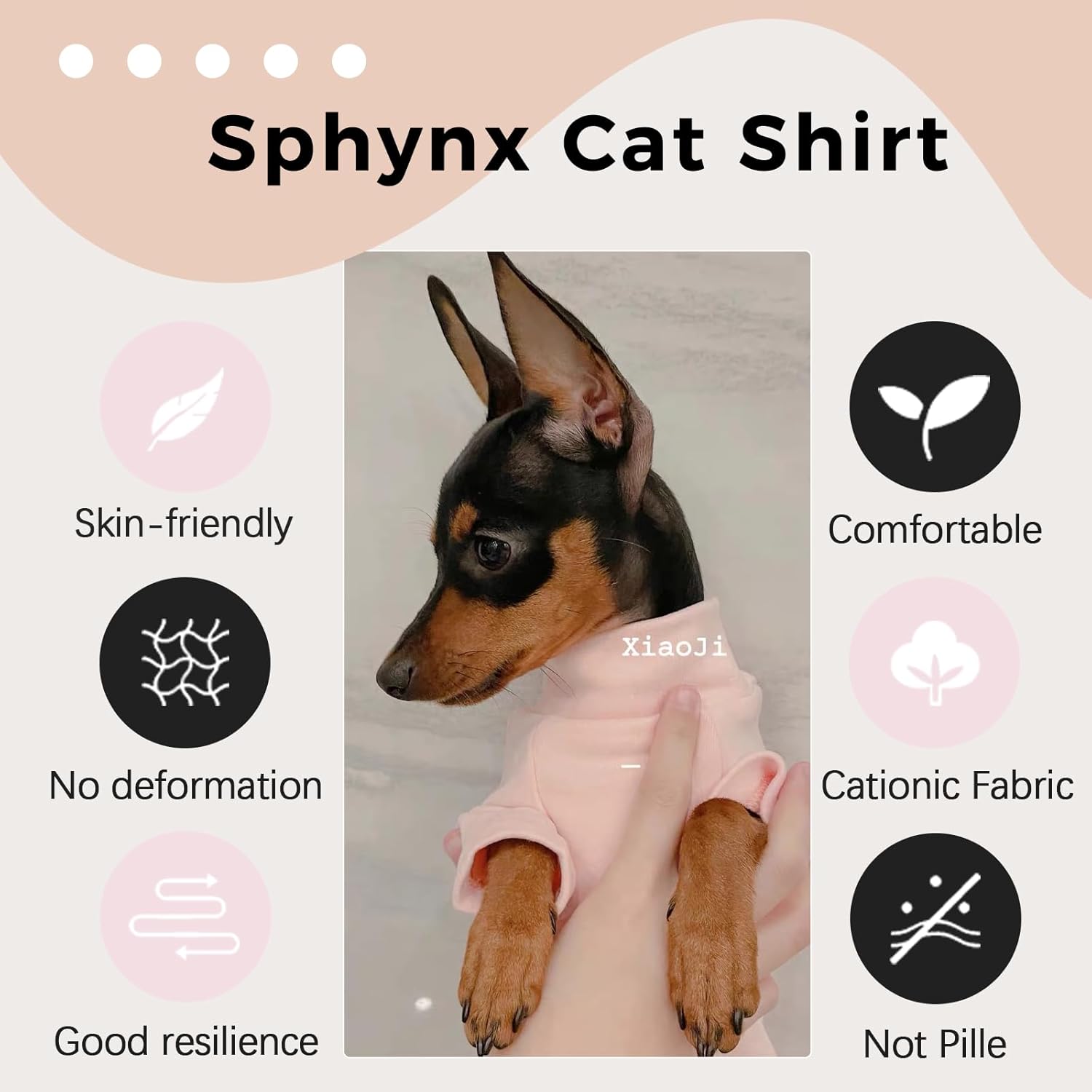 QBLEEV Sphynx Cat Clothes, Soft Stretchy Cat Sweater for Cats Only, Turtleneck Hairless Cats Pullover Shirt, Breathable Kitten Pajamas Warm Lightweight Jumpsuit for Indoor Outdoor Daily Wear & Sleep