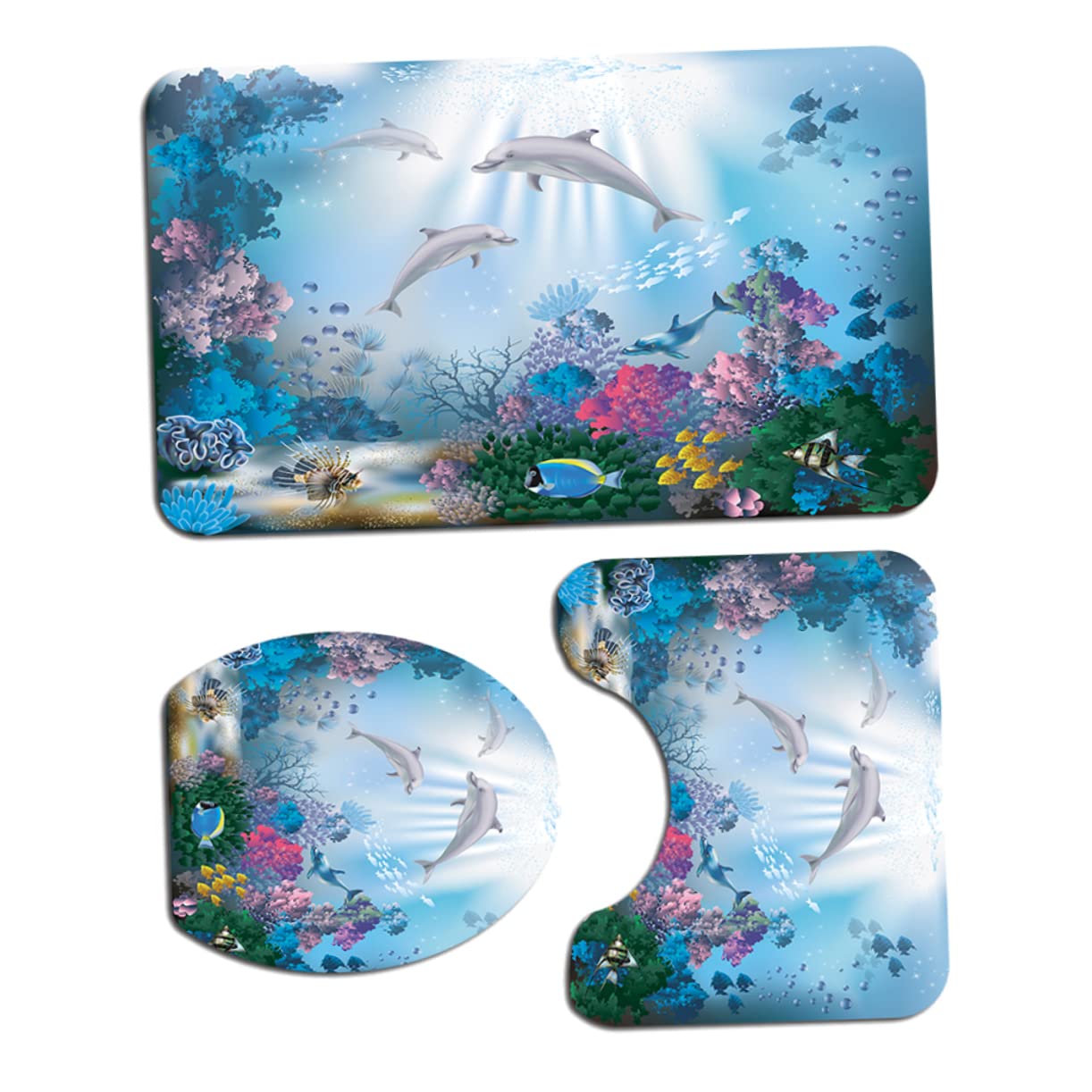 Tapis de salle de bain lavable et rideau vert pour ambiance nature