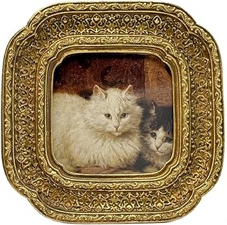 CISOO 3x3 Vintage Small Picture Frame, Antique Ornate Gold Square Photo Frame for Table Top and Wall Display, Decorative Floral Design Retro Home Decor, Photo Gallery Art