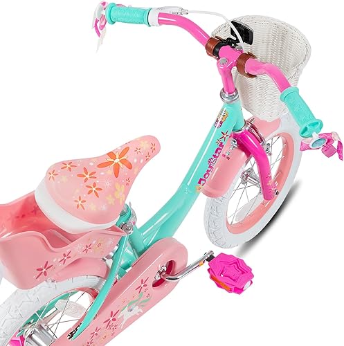 Miniatura 8 de JOYSTAR Unicorn Kids Bike for Girls Ages 2-9 Years Old, 12 14 16 18 Inch Kids Bike with Training Wheels, Doll Seat, Streamers and Basket, Toddler