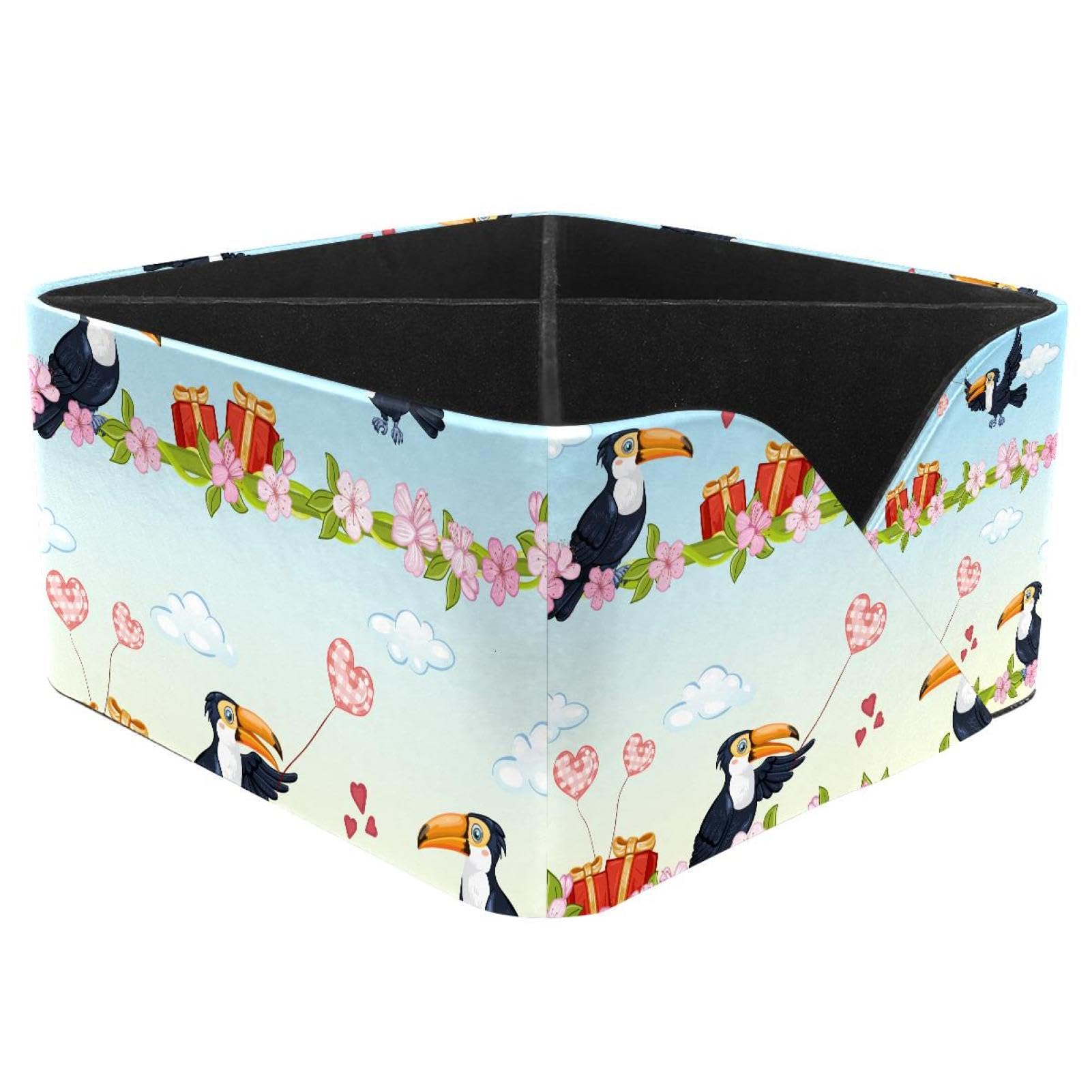 KengjuTesu Crows Love Desktop Organizer Pen Holder, Rectangular Pencil Cup for Office, Study and Makeup Stations