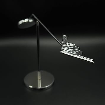 B-2 Stealth Bomber Rotating Model - Premium Chrome Aircraft Display Stand - 360 Balance Kinetic Sculpture - Military Aviation Desk Decor Collectible Gift