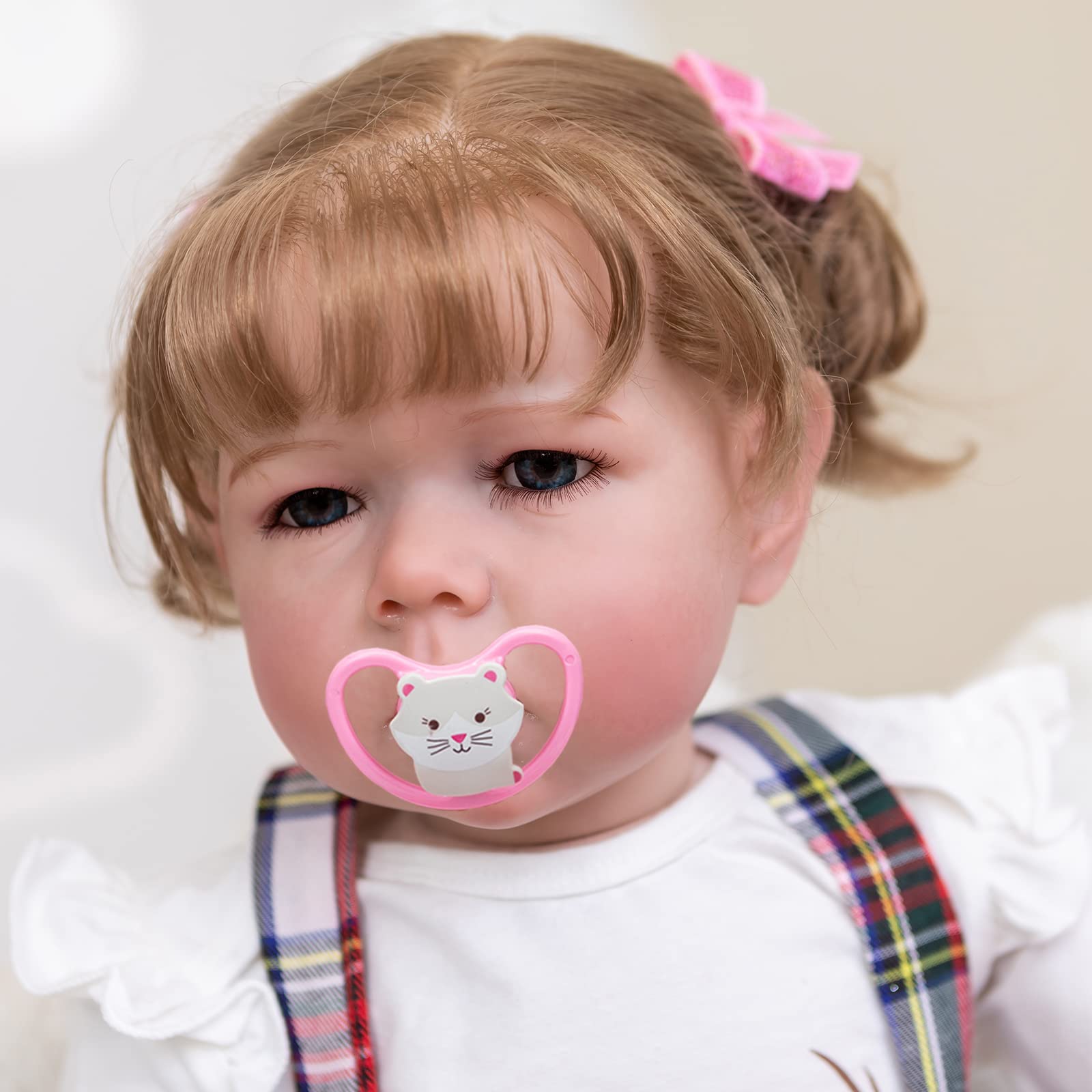 MineeQu 28 cali Ogromne ukorzenione włosy Realistyczna odrodzona lalka bobas z miękkim, przytulankowym ciałem Realistyczny noworodek Maluch Księżniczka Lalki, My Little Sweetheart