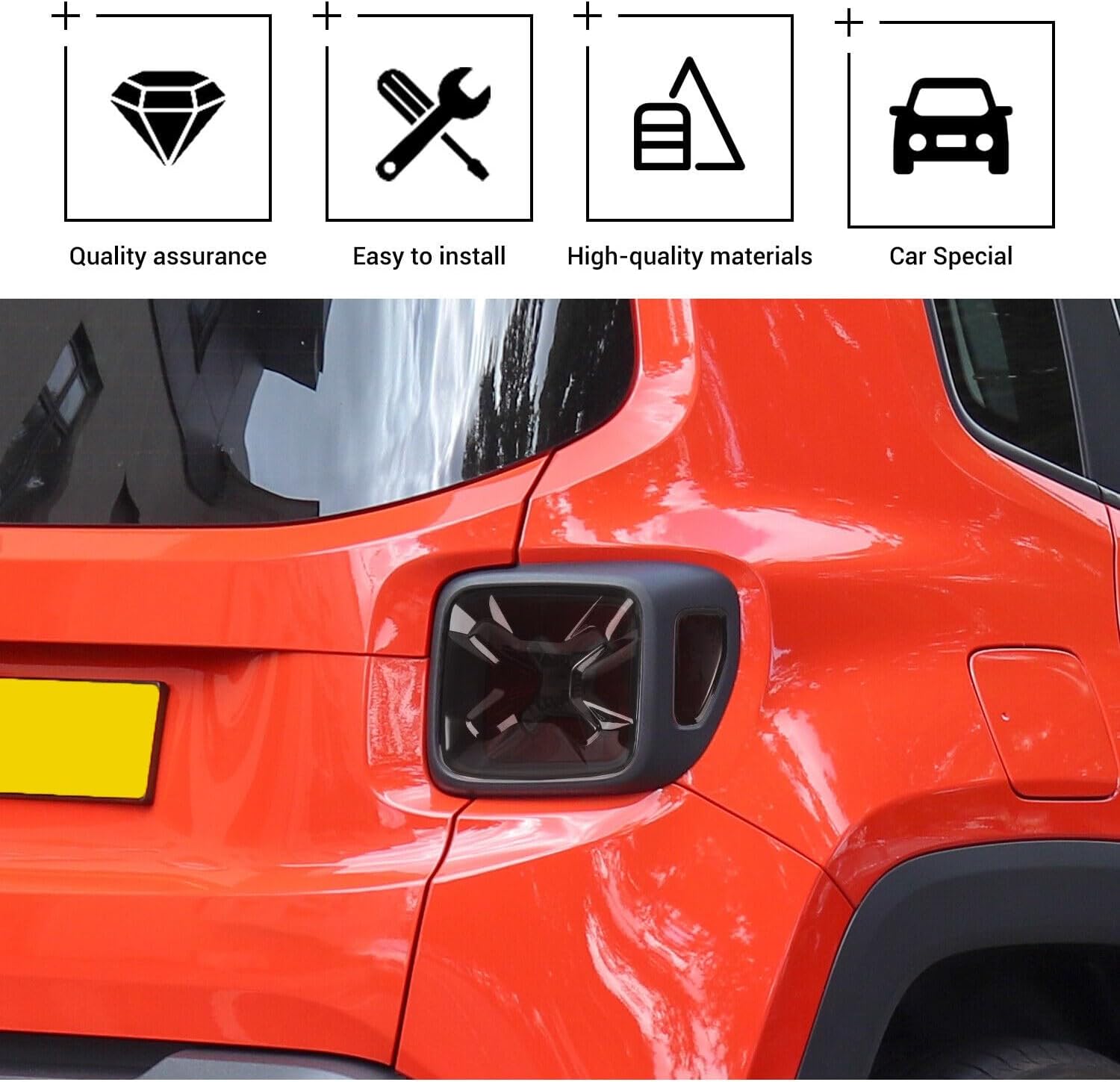 Rear Lamp Taillight Guard Overlay Cover Trim Blackened for Jeep for Renegade 2015-2018 221107L0687