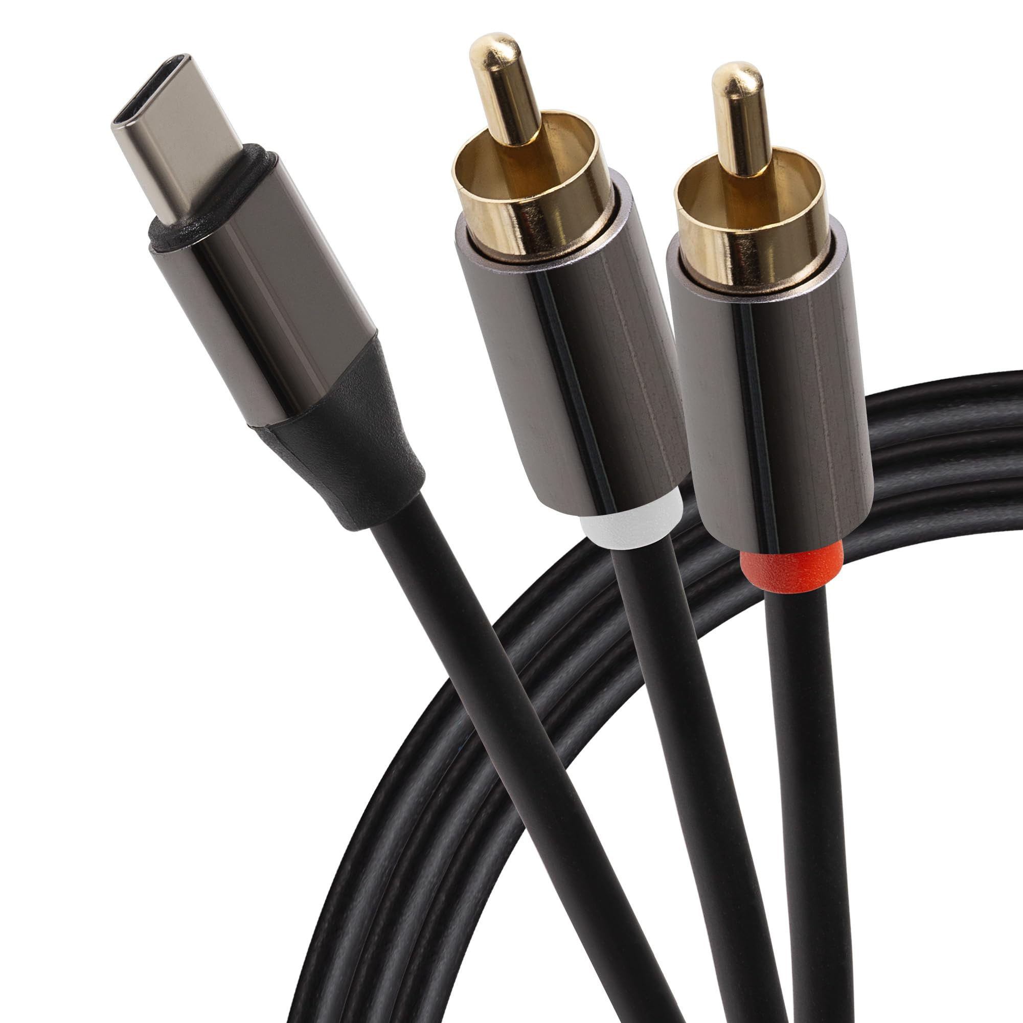 Maplin USB-C to Twin RCA Phono Jack Cable, 2m