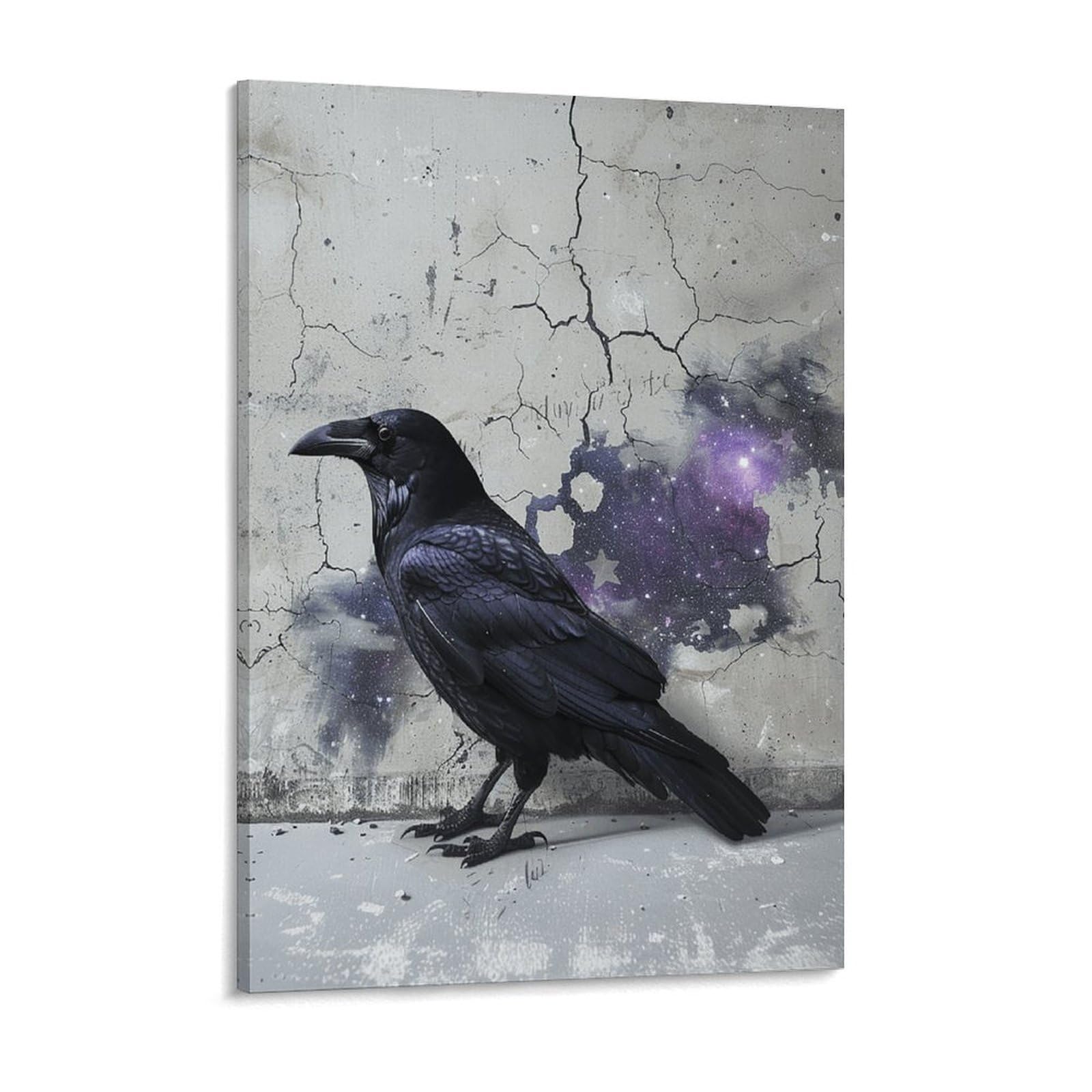 Crow on The Ground Canvas Wall Art for Bedroom 18x24inch Canvas Prints Artwork for Walls Modern Picture Artwork Painting for Living Room Aesthetic Wall Paintings for Bathroom Kitchen Office D