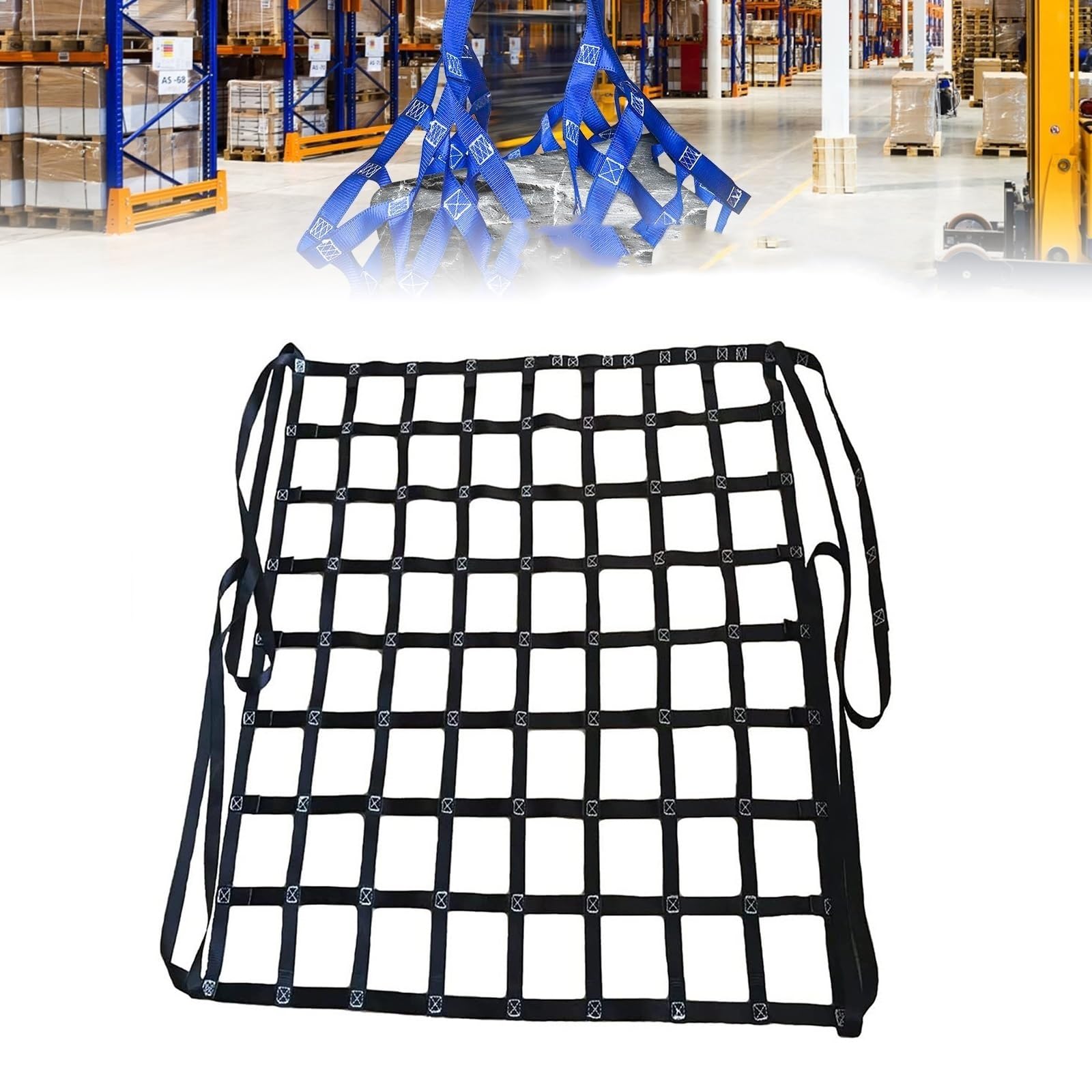 Filet de levage de chargement en polyester idéal pour chantiers et docks
