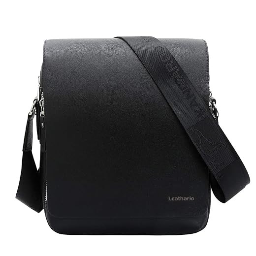 Leathario Men's Leather Shoulder Bag Crossbody Bag For Men Small Messenger For Work Business Satchel Travel