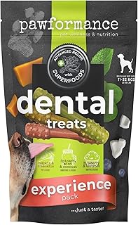 PAWFORMANCE Superfood with Postbiotics Dental Treats Dumbbell Sticks - Australian Company - Experience Sample Treat Snack ...
