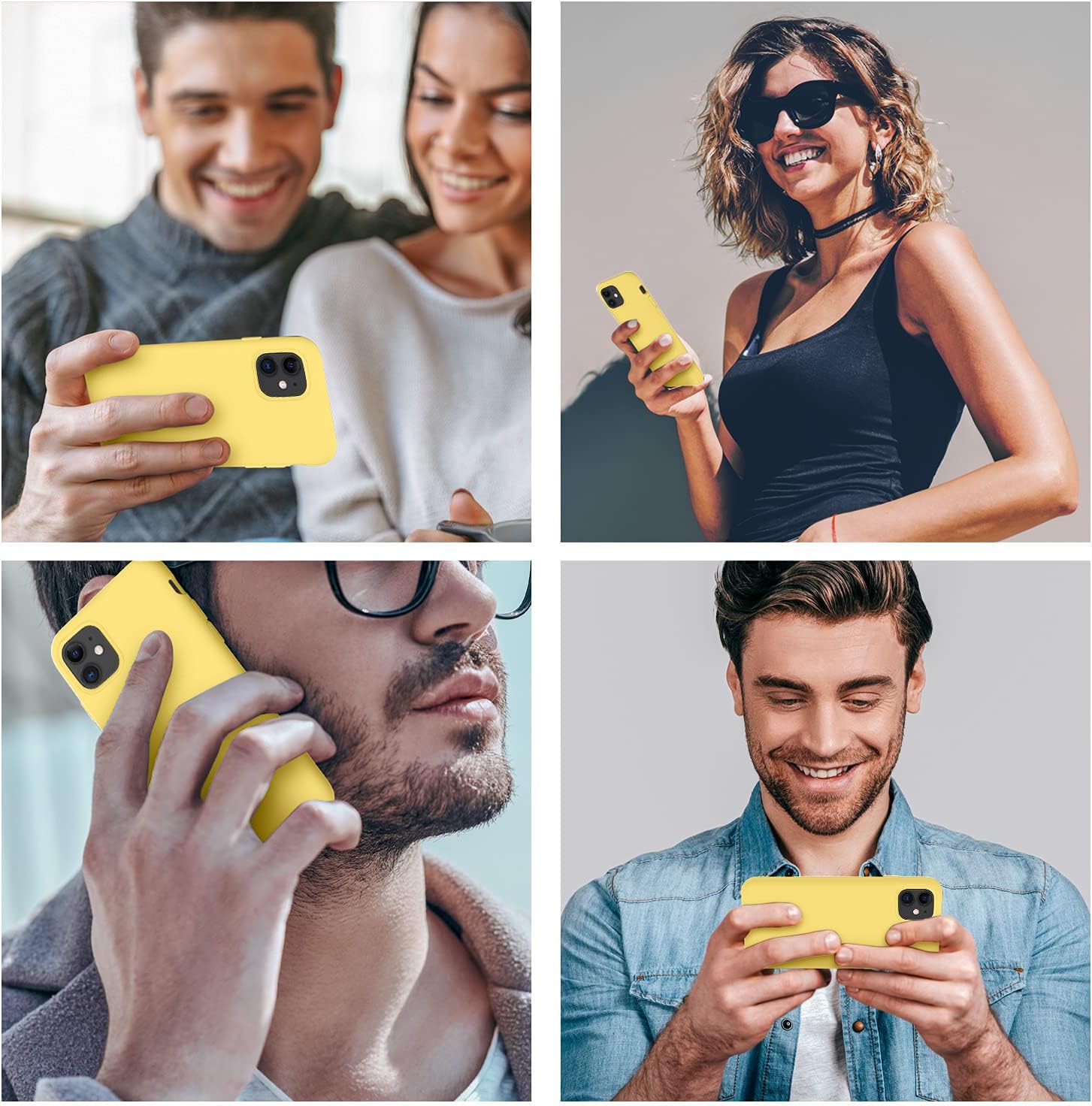 Cordking iPhone 11 Case, Silicone Ultra Slim Shockproof Phone Case with [Soft Anti-Scratch Microfiber Lining], 6.1 inch, Yellow