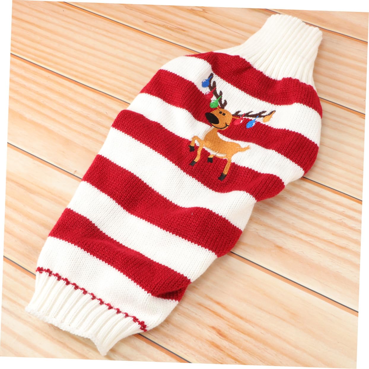 HANABASS 3 Pièces Pull Tricot pour Chien XS Rouge Motif Vêtements de Noël Chaleur et Confort pour Animaux Dexception