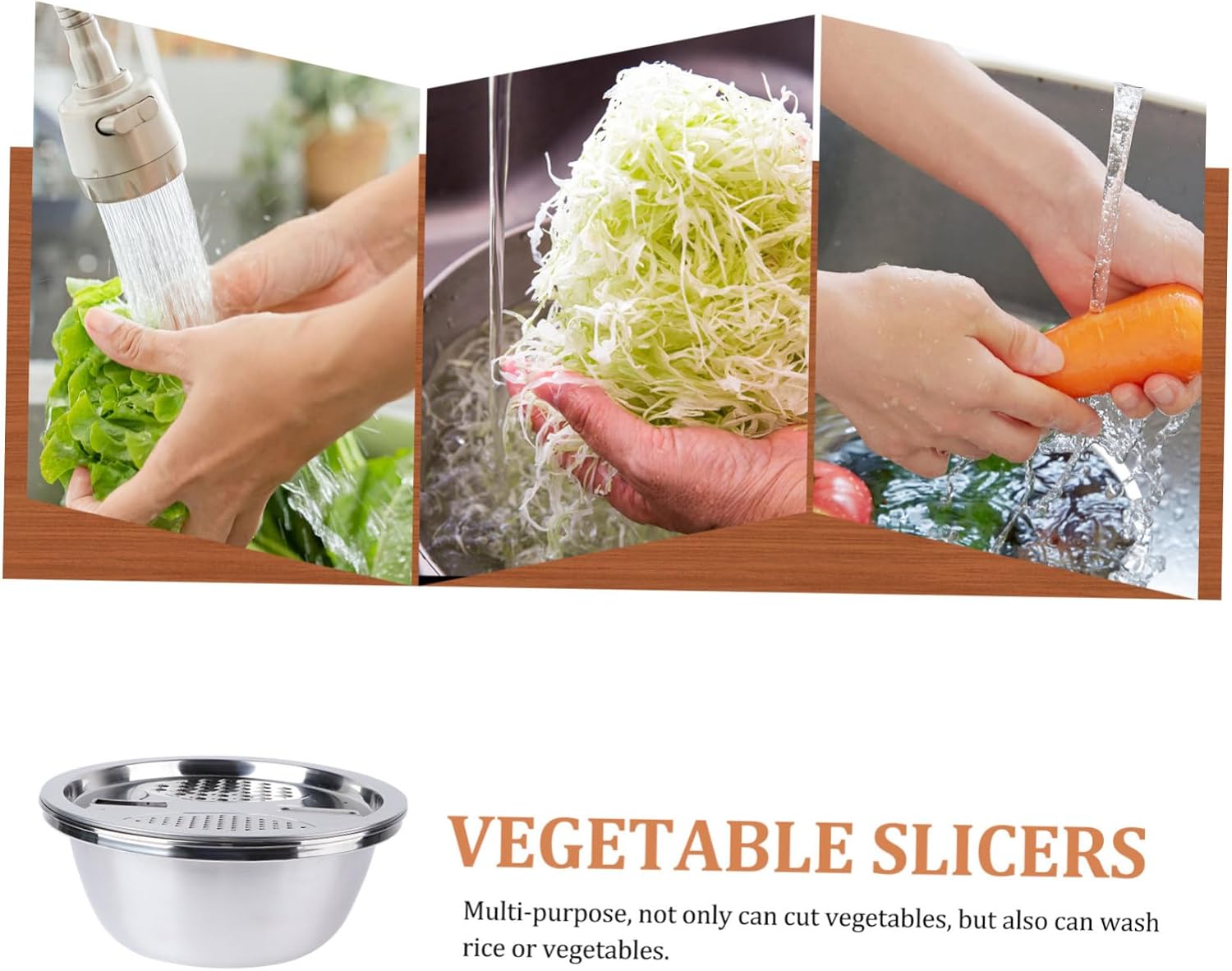 3 in 1 Stainless Steel Colander Bowl Grater - Cheese Grater Bowl with Strainer for Kitchen Use - Multifunctional Vegetable Cutter and Kitchen with Drain Basket