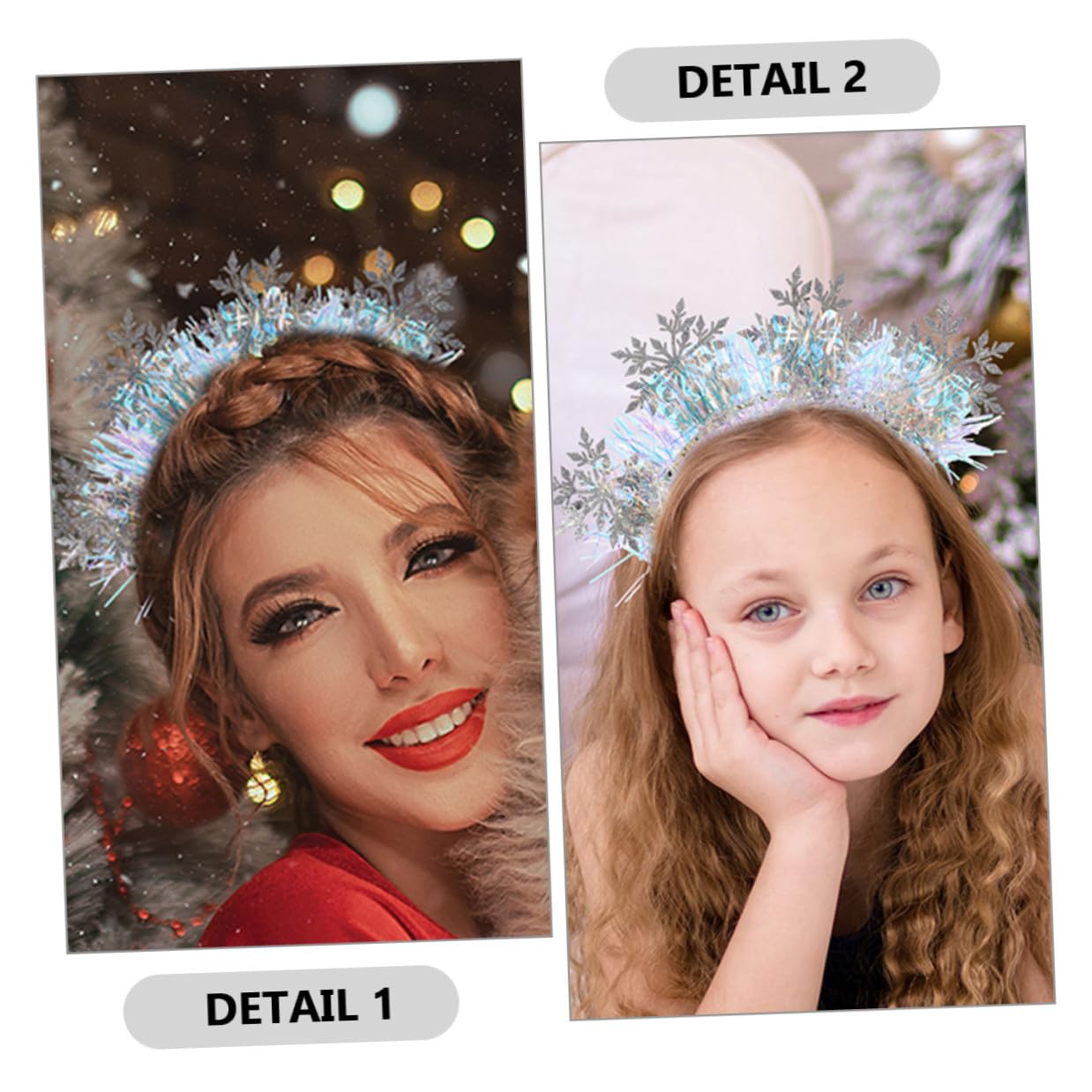 GANAZONO 3pezzi Fascia per Capelli Invernale Donna Fiocchi di Fascia per Capelli Natalizia Glitter per Feste da Donna