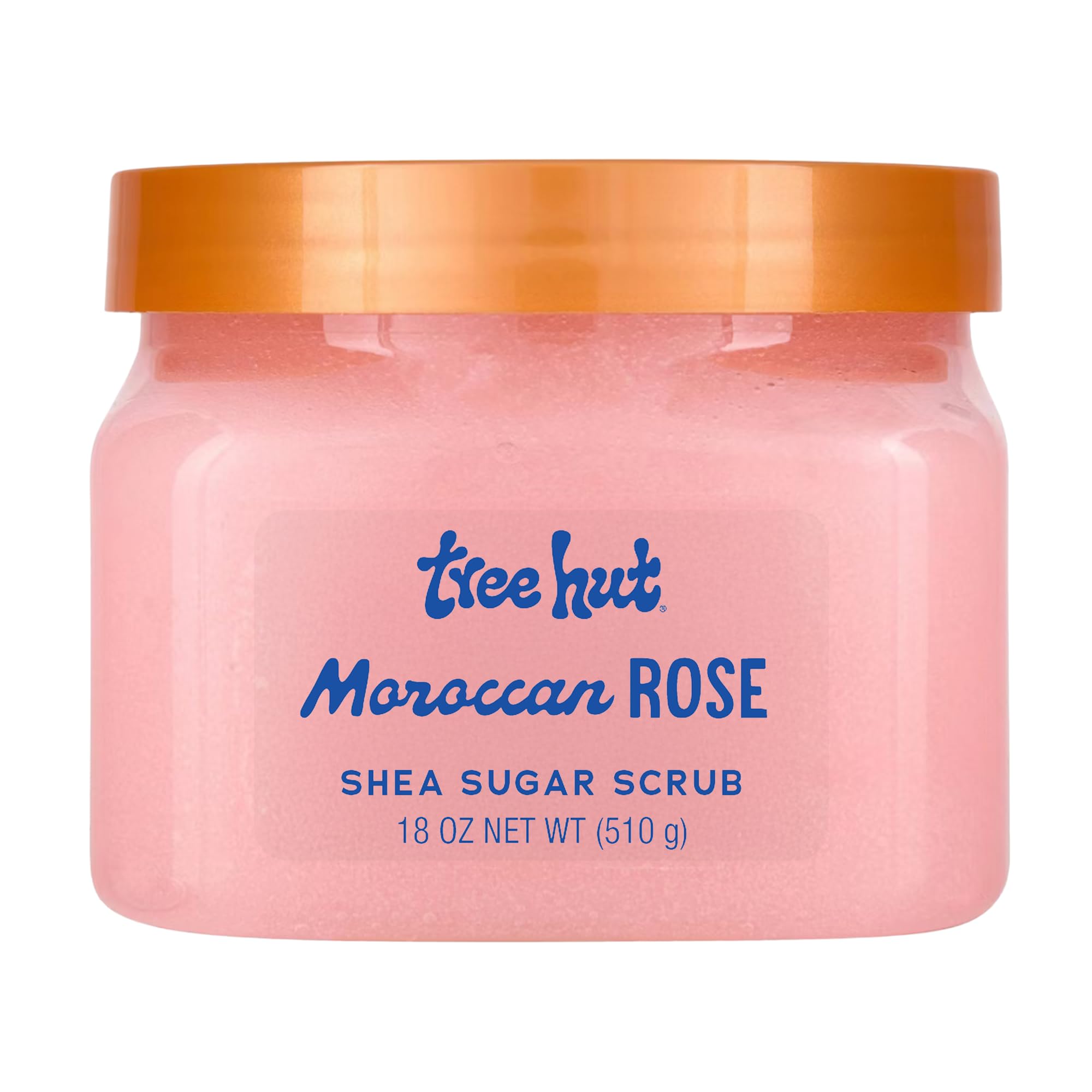 Tree Hut Moroccan Rose Shea Sugar Scrub, Exfoliating & Hydrating Body Scrub with Shea Butter & Essential Oils, Smooth & Soften Skin, 18 oz